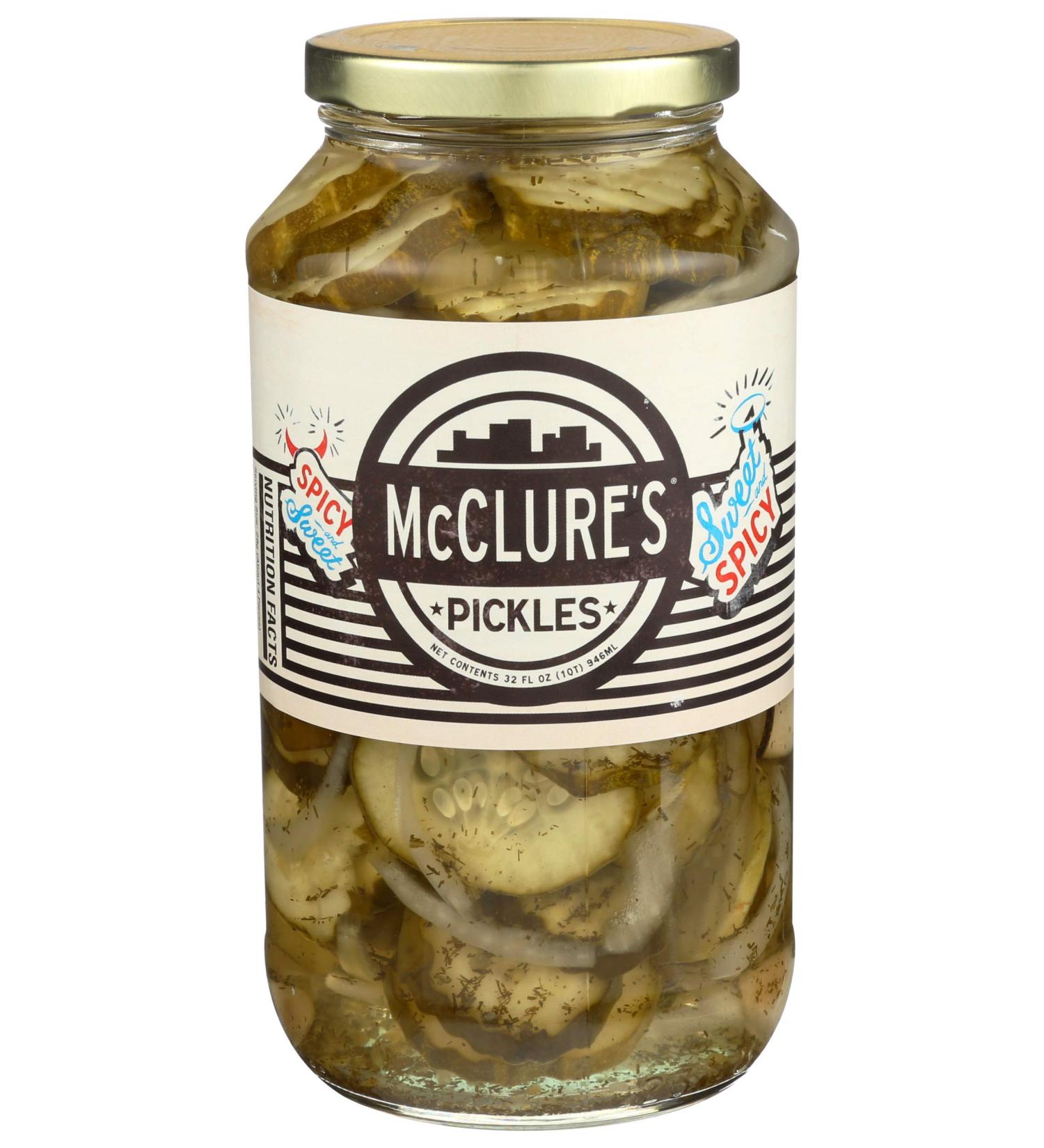 McClure's Sweet and Spicy Pickles (Chip Cut) - 32 oz - Crunchy and Delicious - Buy Online on GoSupps.com