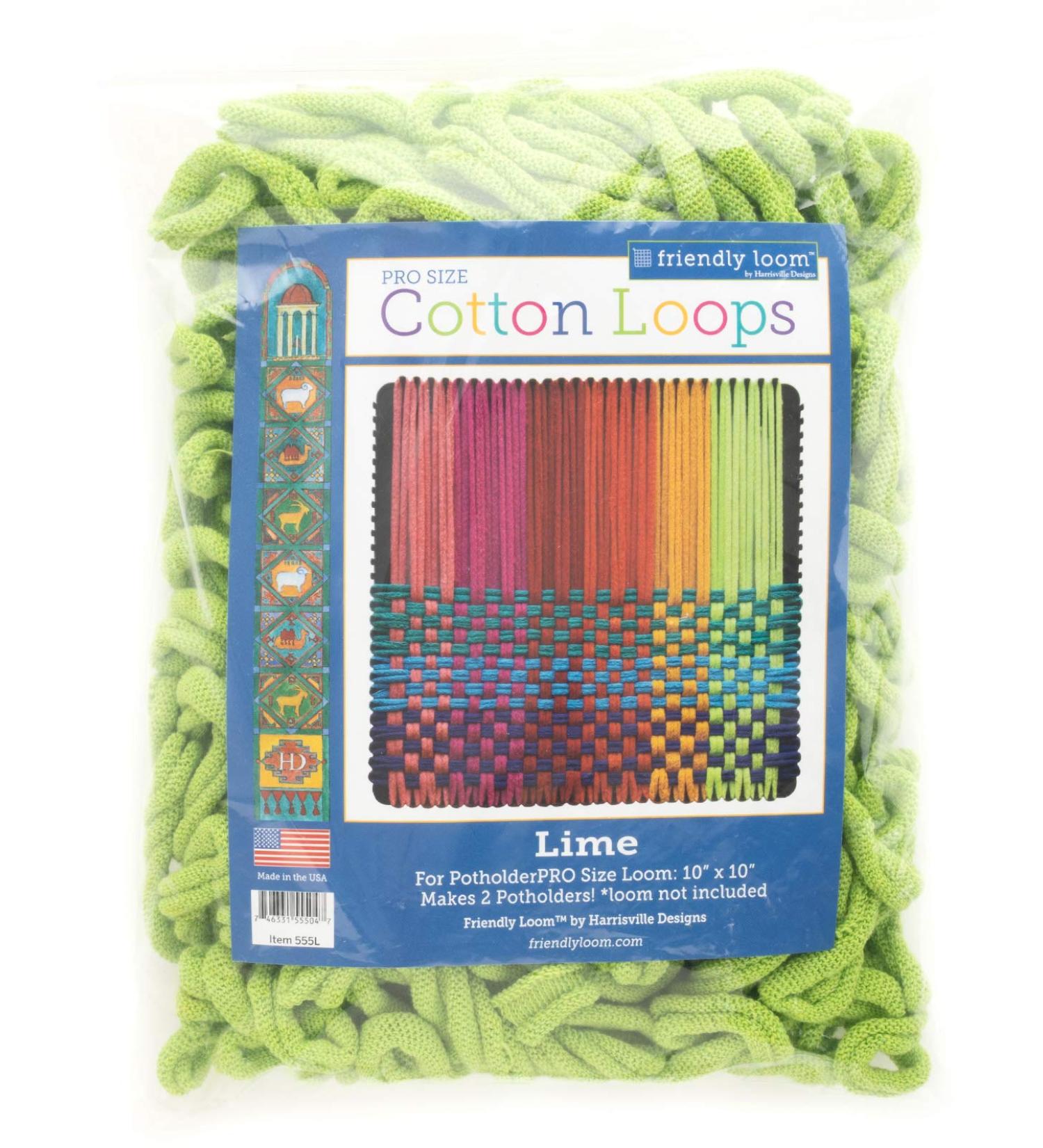 10 Harrisville Designs Friendly Loom Potholder Cotton Loops - Lime | Weaving Crafts for Kids & Adults - Buy Online on GoSupps.com