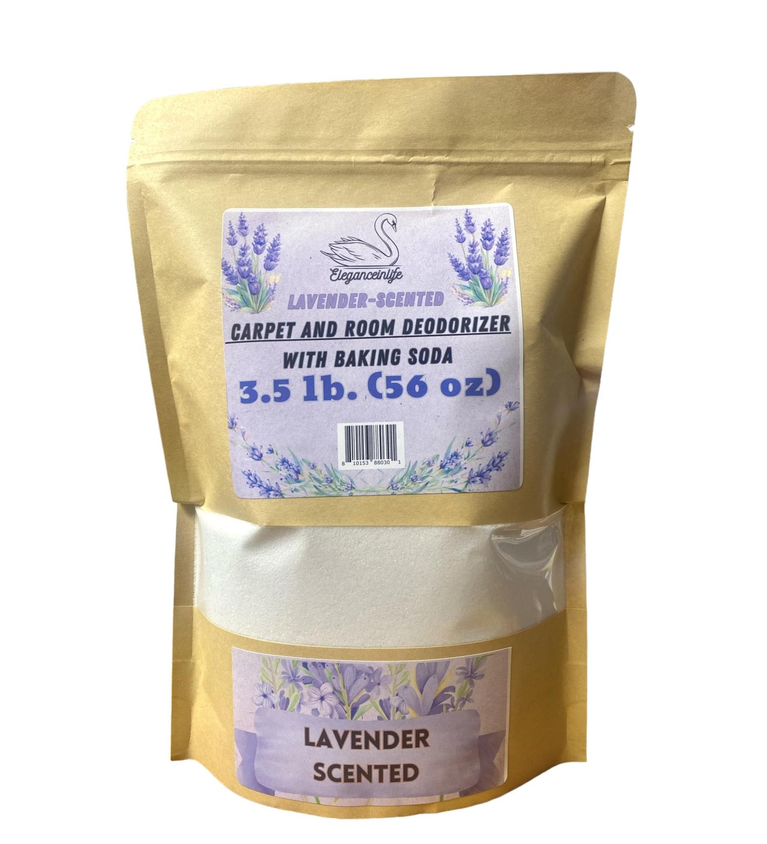 Lavender-Scented Carpet and Room Deodorizer with Baking Soda - Eleganceinlife 3.5 LB (56 oz) - Freshen Your Home Naturally - Buy Online on GoSupps.com
