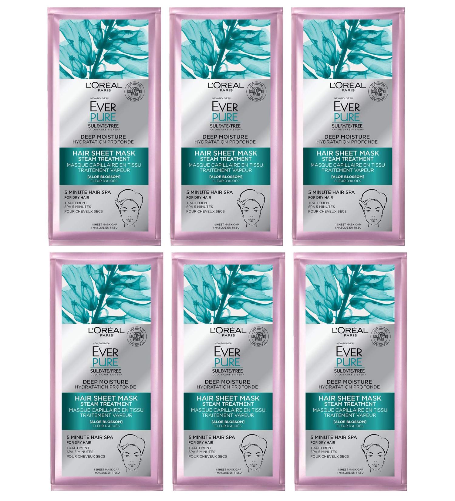 L'OrØ£Â©al EverPure Deep Moisture Hair Sheet Mask - 1.7 oz | Hydrating Hair Treatment - Buy Online on GoSupps.com