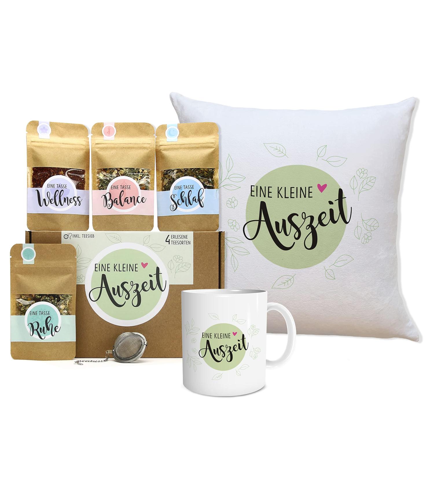 Owlbook Tea Gift Set - Perfect Mother's Day & Christmas Gift with 4 Teas Tea Egg Cups & Pillow for Women - Buy Online on GoSupps.com
