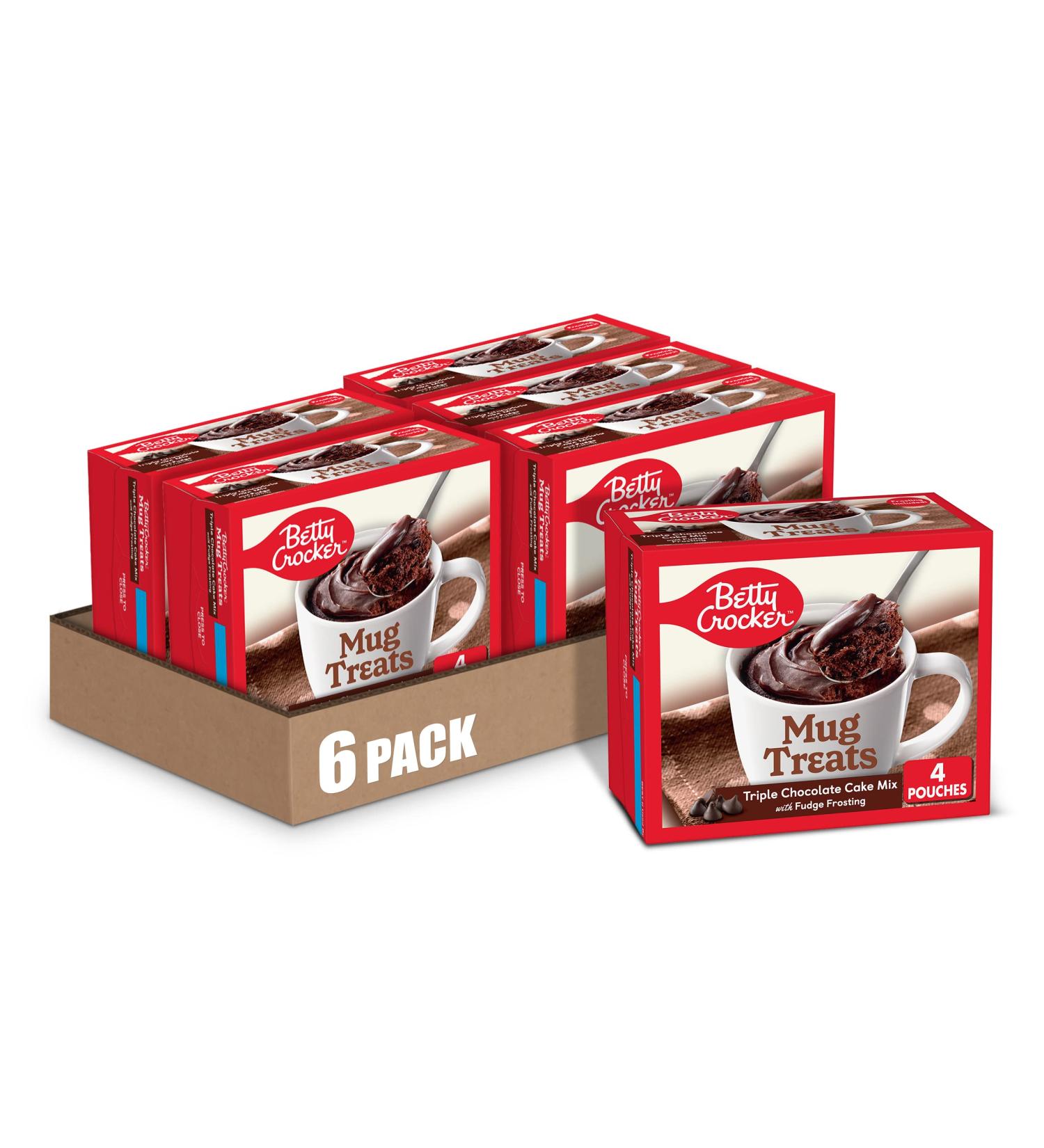 Betty Crocker Mug Treats Triple Chocolate Cake Mix with Fudge Frosting 4 Servings 12.5 oz, 4 Count (Pack of 6) - Delicious Instant Dessert Option - Buy Online on GoSupps.com