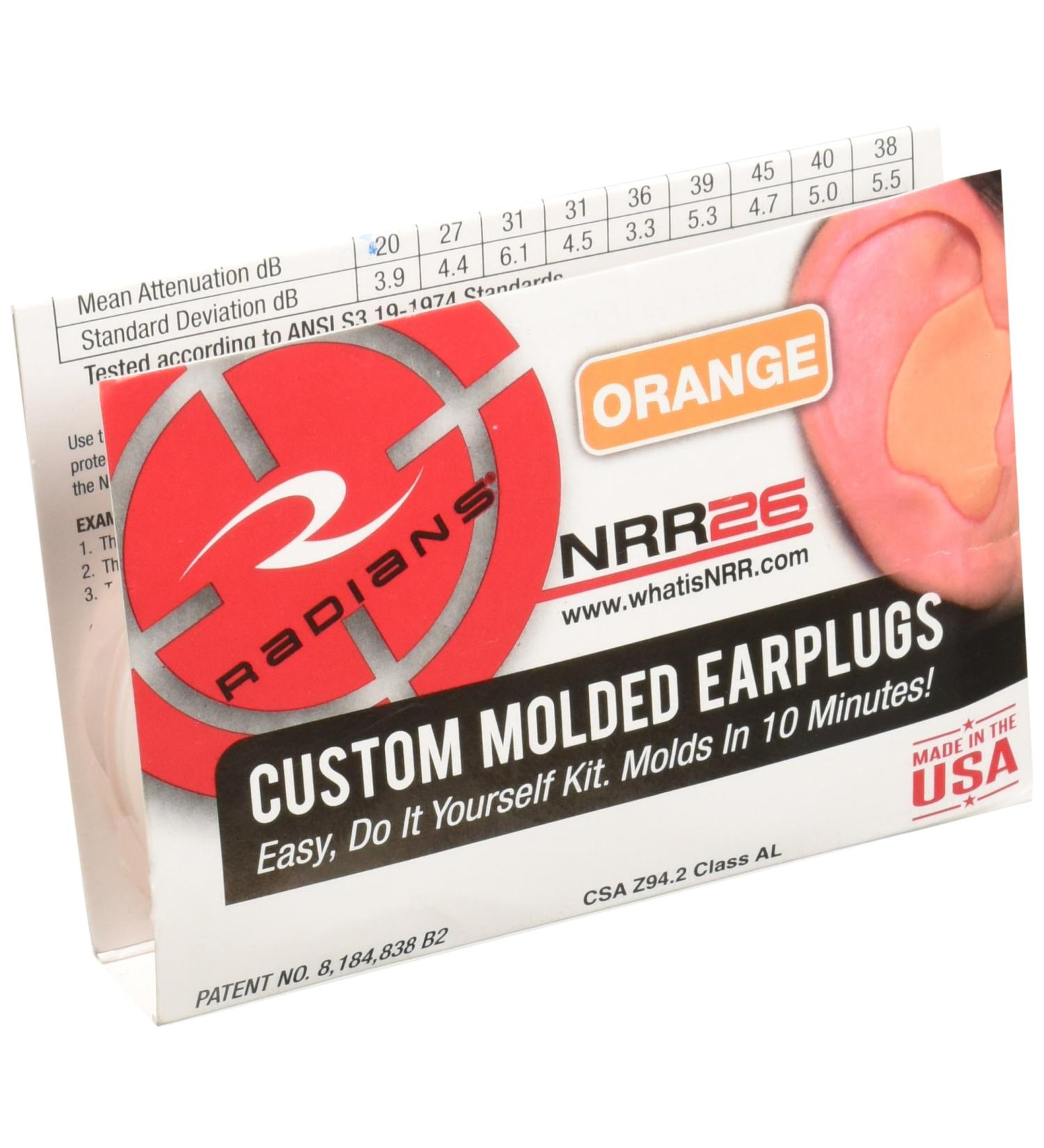 Radians Custom Molded Earplugs - Orange | Comfortable and Effective Hearing Protection - Buy Online on GoSupps.com