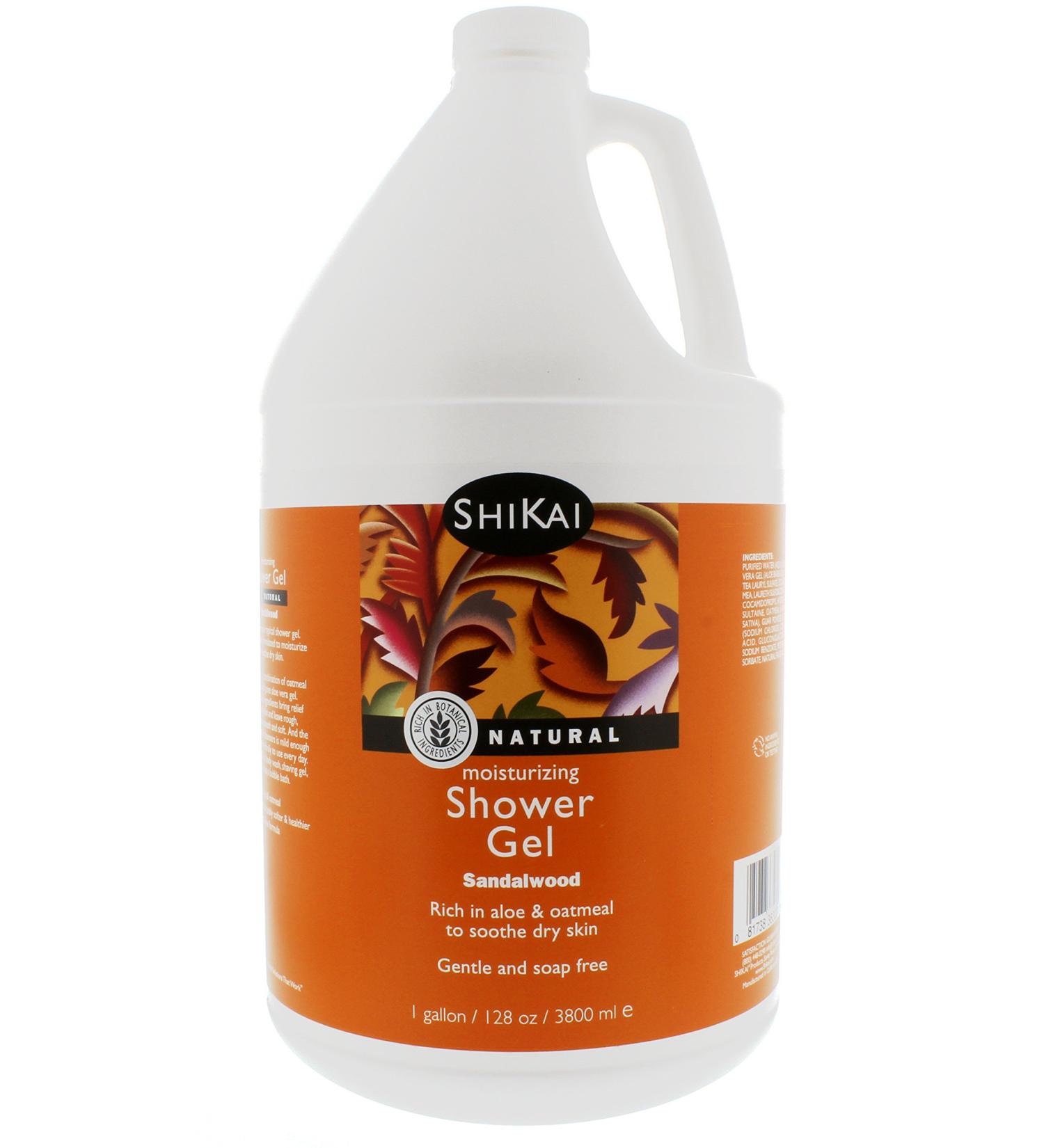 Shikai Daily Moisturizing Shower Gel with Aloe Vera & Oatmeal - 1 Gallon | Relief for Dry Skin | Soap-Free Formula | Sandalwood Scent - 8lb - Buy Online on GoSupps.com