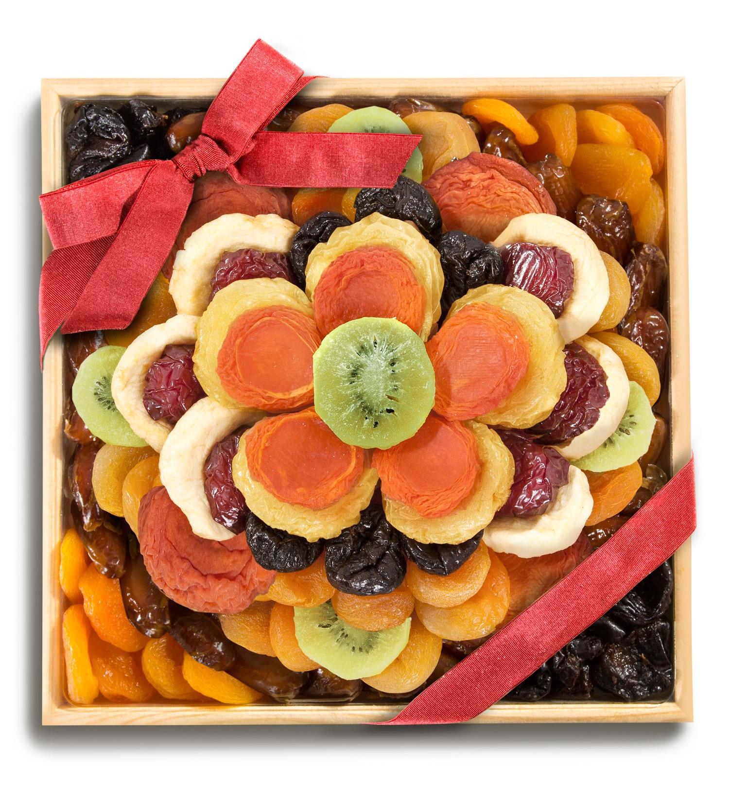 A Gift Inside Bloom Dried Fruit Deluxe Tray Basket Arrangement for Holiday Birthday Healthy Snack Business Kosher 2.75 Pound 2.75 Pound (Pack of 1)