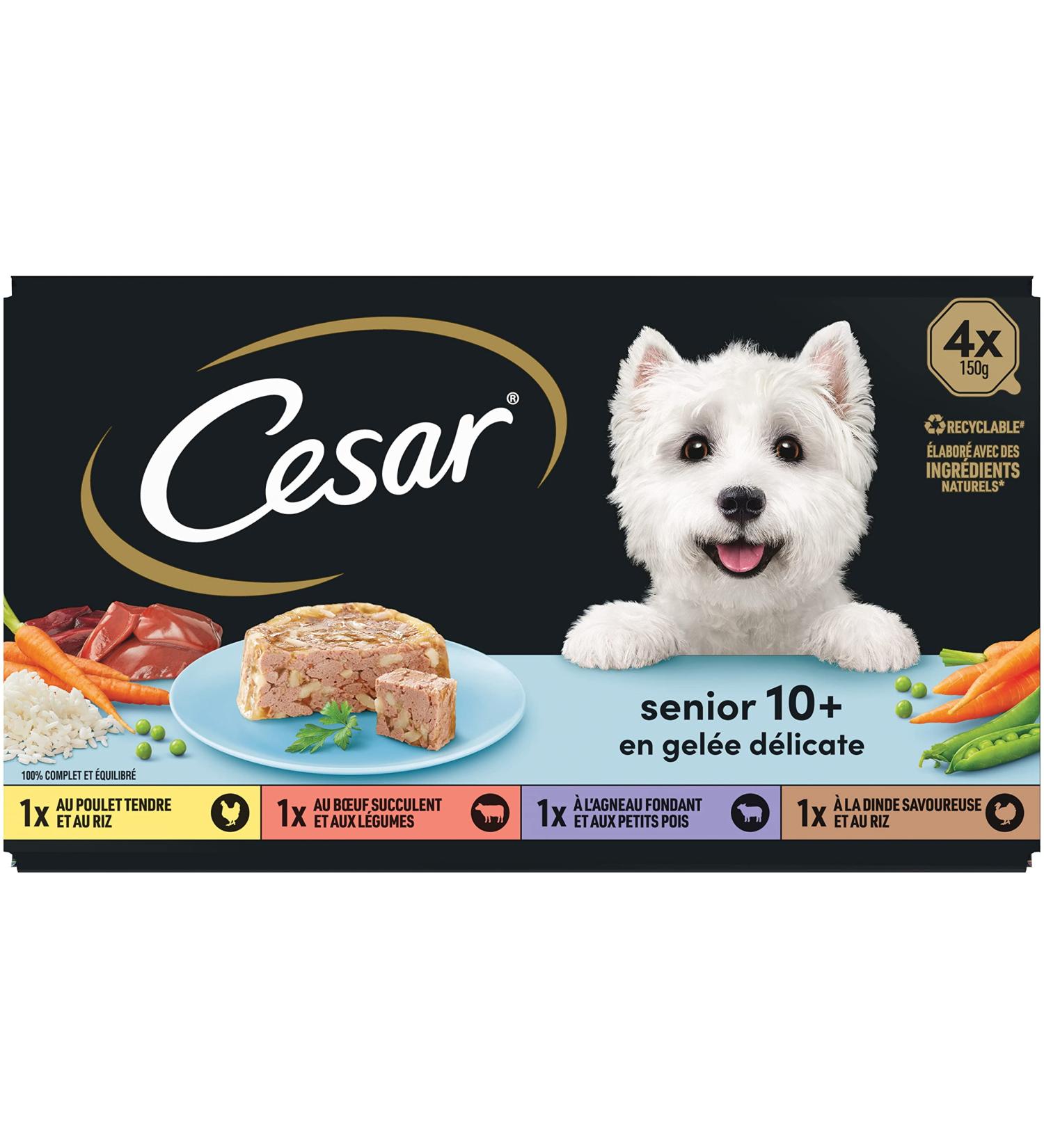 Cesar Jelly Trays 4 Varieties for Senior Dogs (4x150 g) - pack of 6