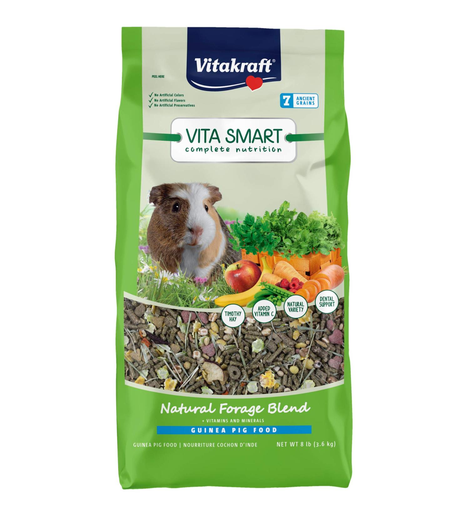 Vitakraft Vita Smart Guinea Pig Food - 8 lb - Premium Fortified Blend with Timothy Hay - Buy Online on GoSupps.com
