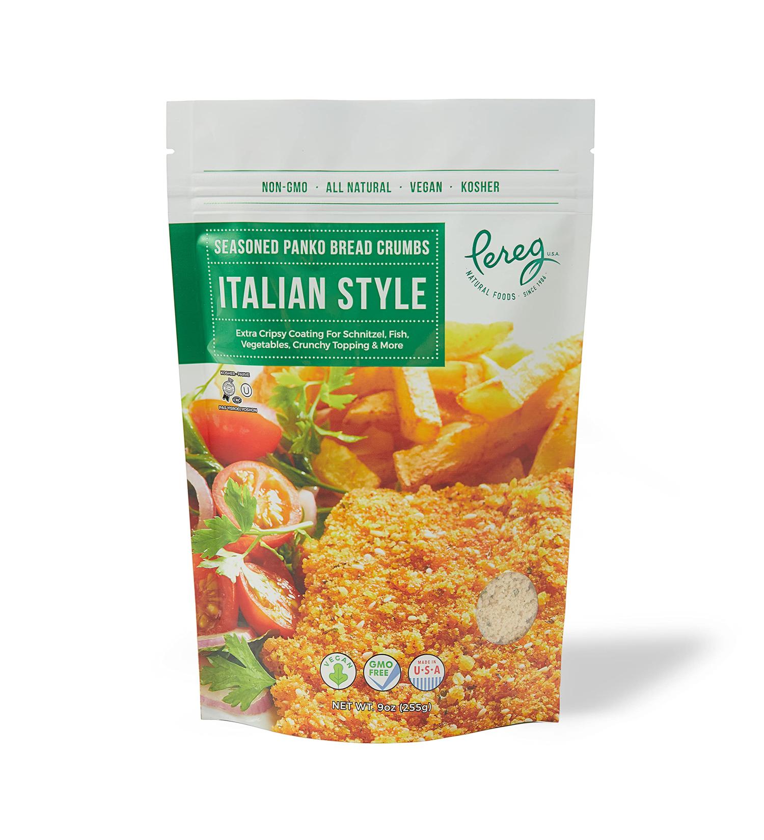 Pereg Italian Style Panko Bread Crumbs - 9 Oz | Italian Seasoning, Natural Ingredients | Perfect Coating for Schnitzel, Seafood, Poultry, Meat | Kosher - Buy Online on GoSupps.com