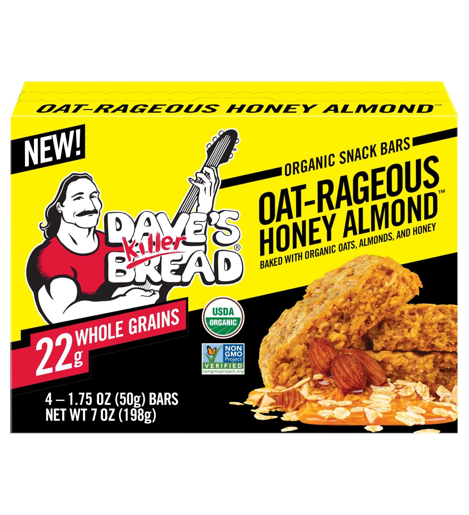 Dave's Killer Bread Organic Snack Bars - Oatrageous Honey Almond - Buy Online on GoSupps.com