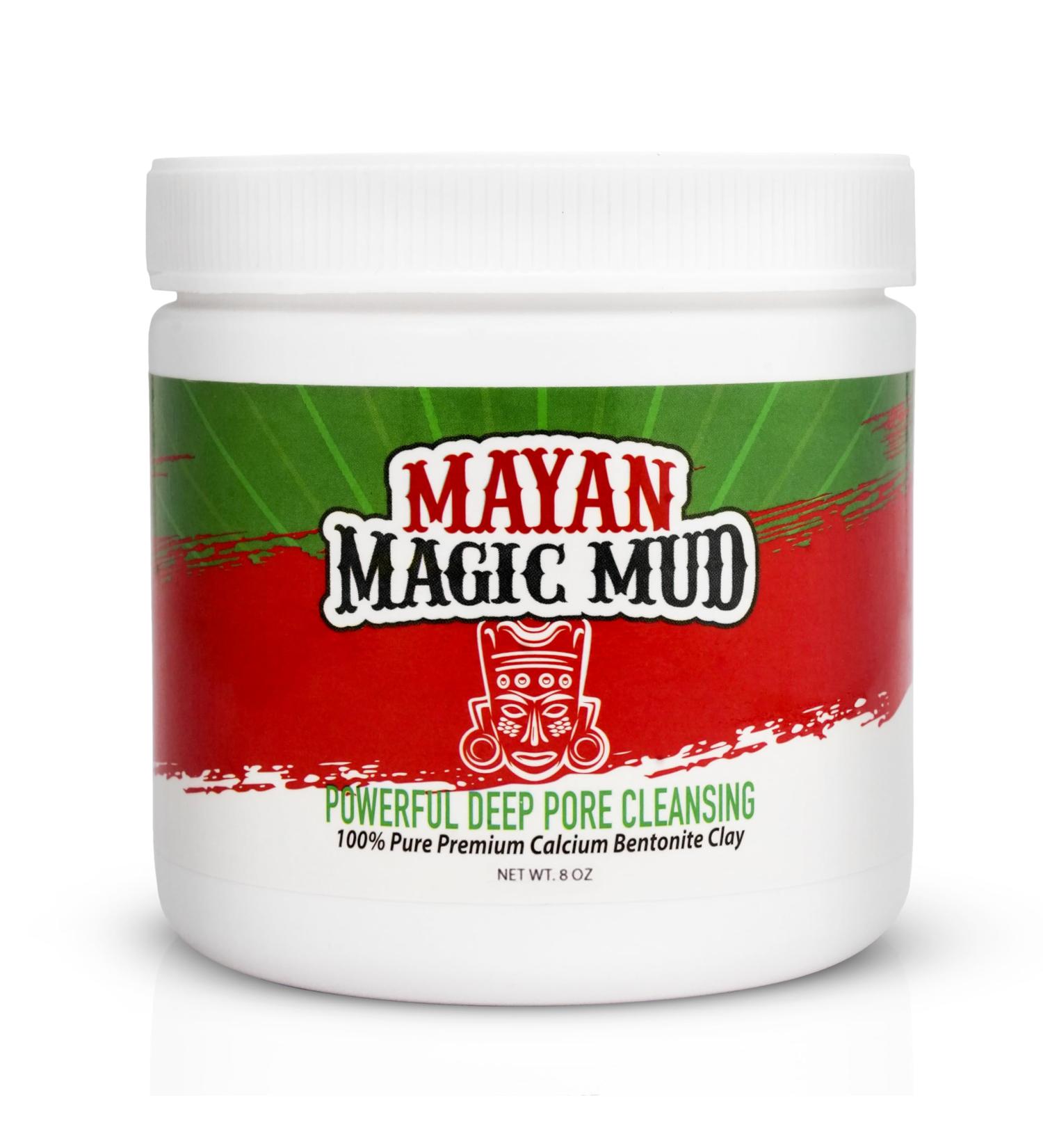 Mayan Magic Mud Powerful Deep Pore Cleansing Sodium Bentonite Clay - Natural Face Mask Peel For Men And Women - USA Made Full Facial Skin Care - Spa Level Beauty Products That Cleanse Skin - 8 Oz - Buy Online on GoSupps.com