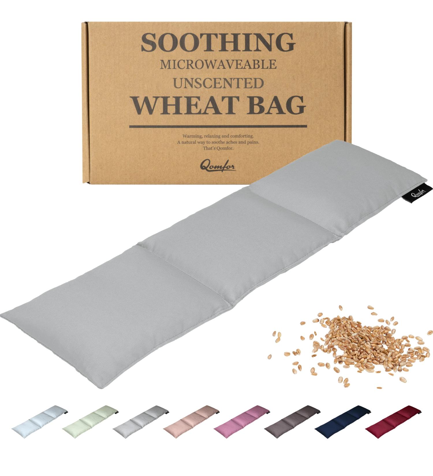 Grain Cushion | Harmatic Cotton Wheat-Filled Pillow 46x12 cm | Soft Back Neck & Shoulder Pain Relief | Perfect Gift in Light Gray - Buy Online on GoSupps.com