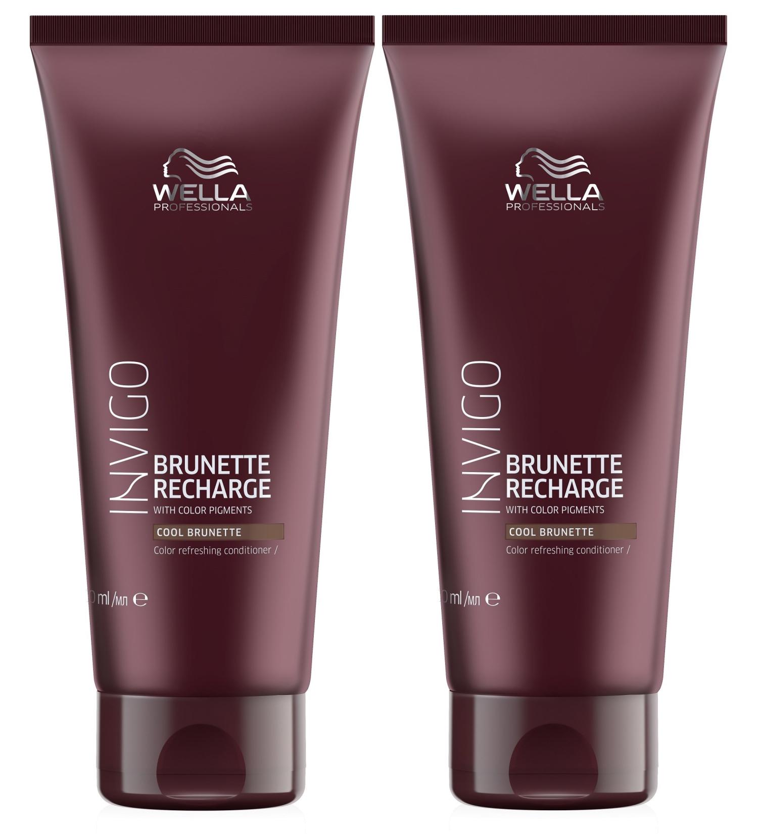 2x Brunette Recharge Cool Brunette Color Conditioner Invigo Wella Professionals 200 ml each 400 ml