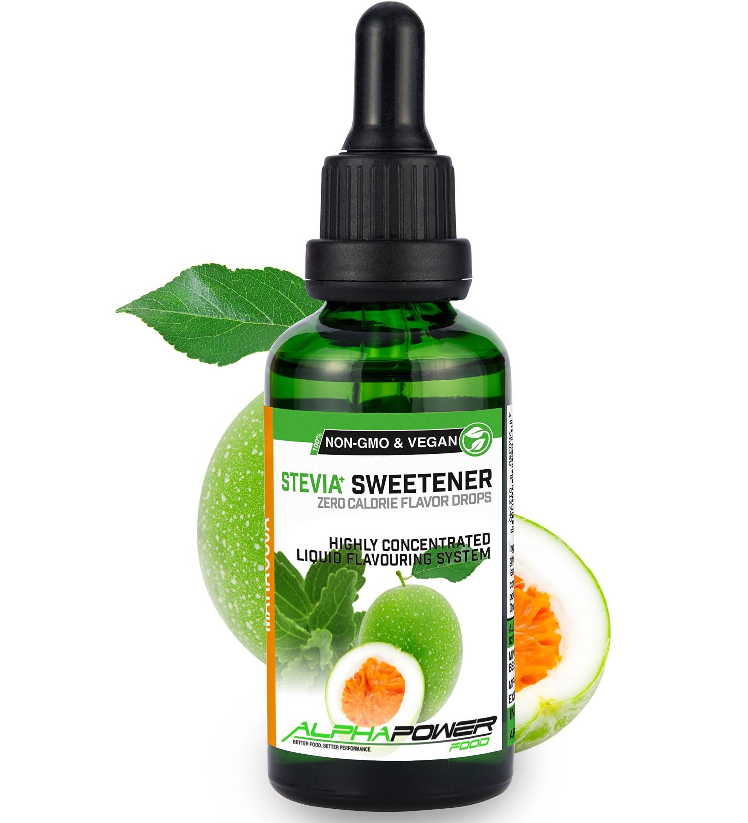Buy Alphapower Food Stevia Sugar-Free Flavor Drops - 100% Natural Maracuja Aroma (50ml) | Perfect for Water Muesli Desserts & Smoothies - International Shipping Available - Buy Online on GoSupps.com