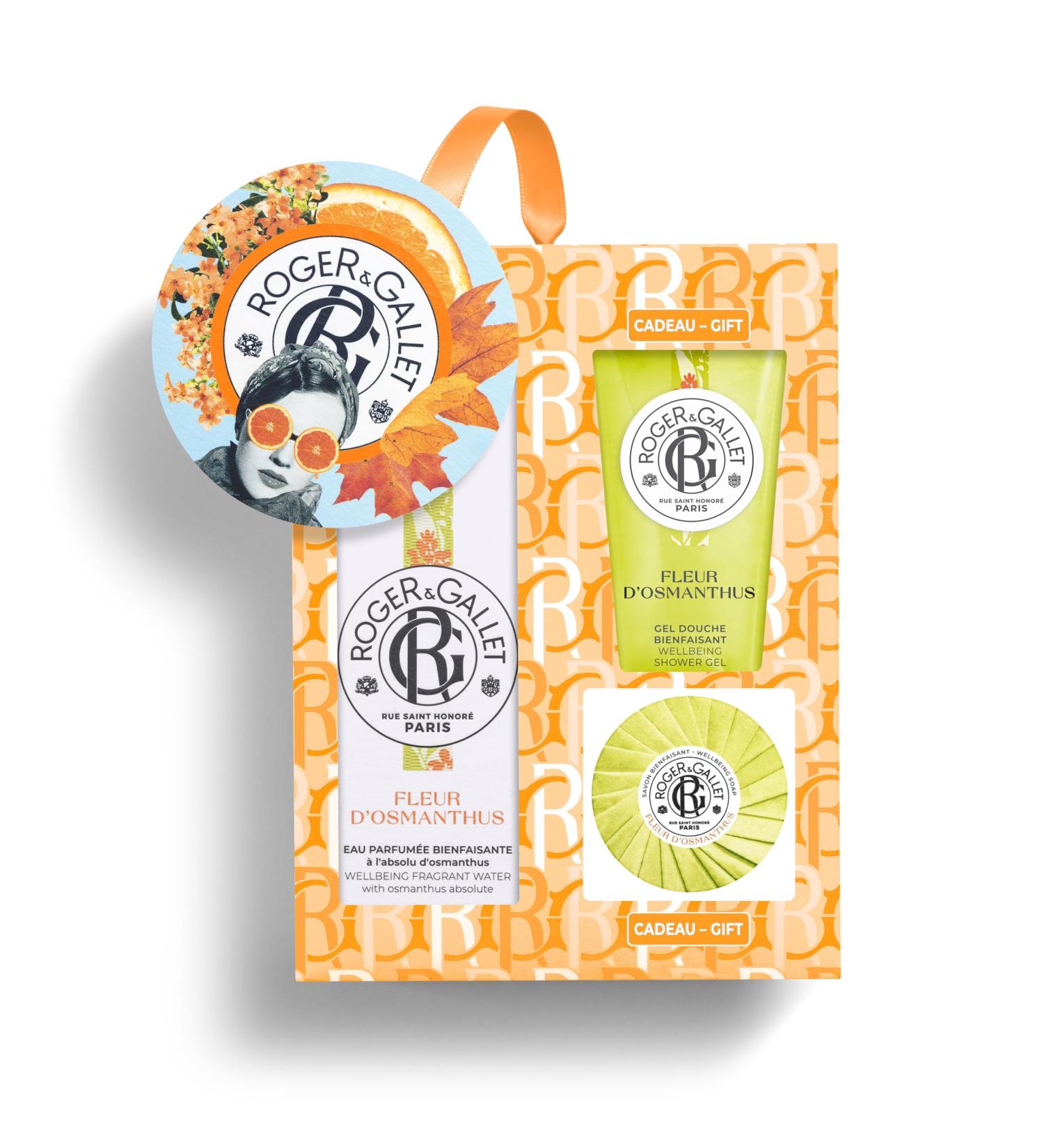 Roger & Gallet Fleur d Osmanthus Gift Set | 3.4 fl oz Spray | 1.7 fl oz Soap | 1.7 fl oz Shower Gel