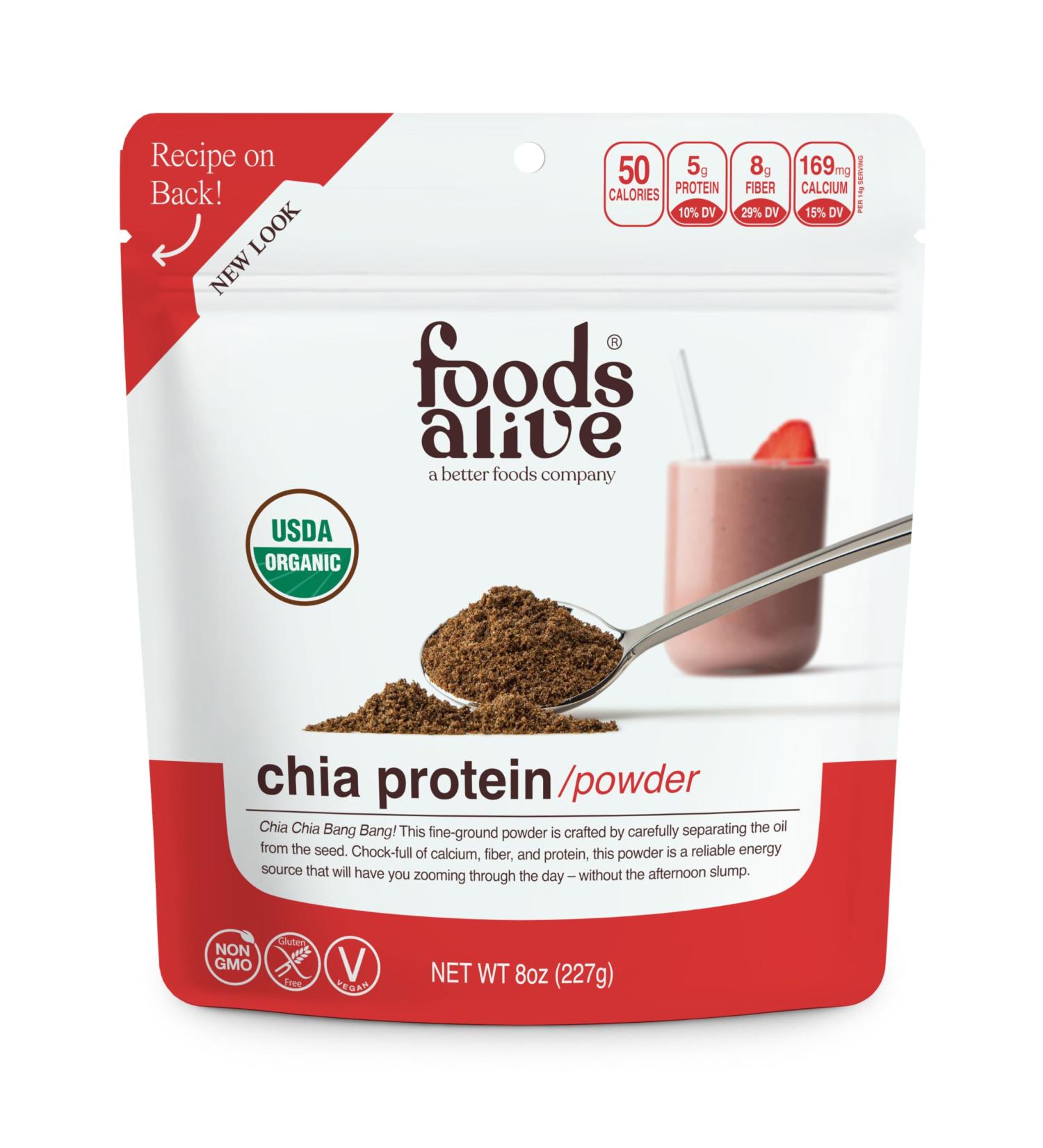 Foods Alive | Organic Chia Protein Powder | 8 oz Chia Seed Chia Chia Seeds 8 Ounce (Pack of 1)