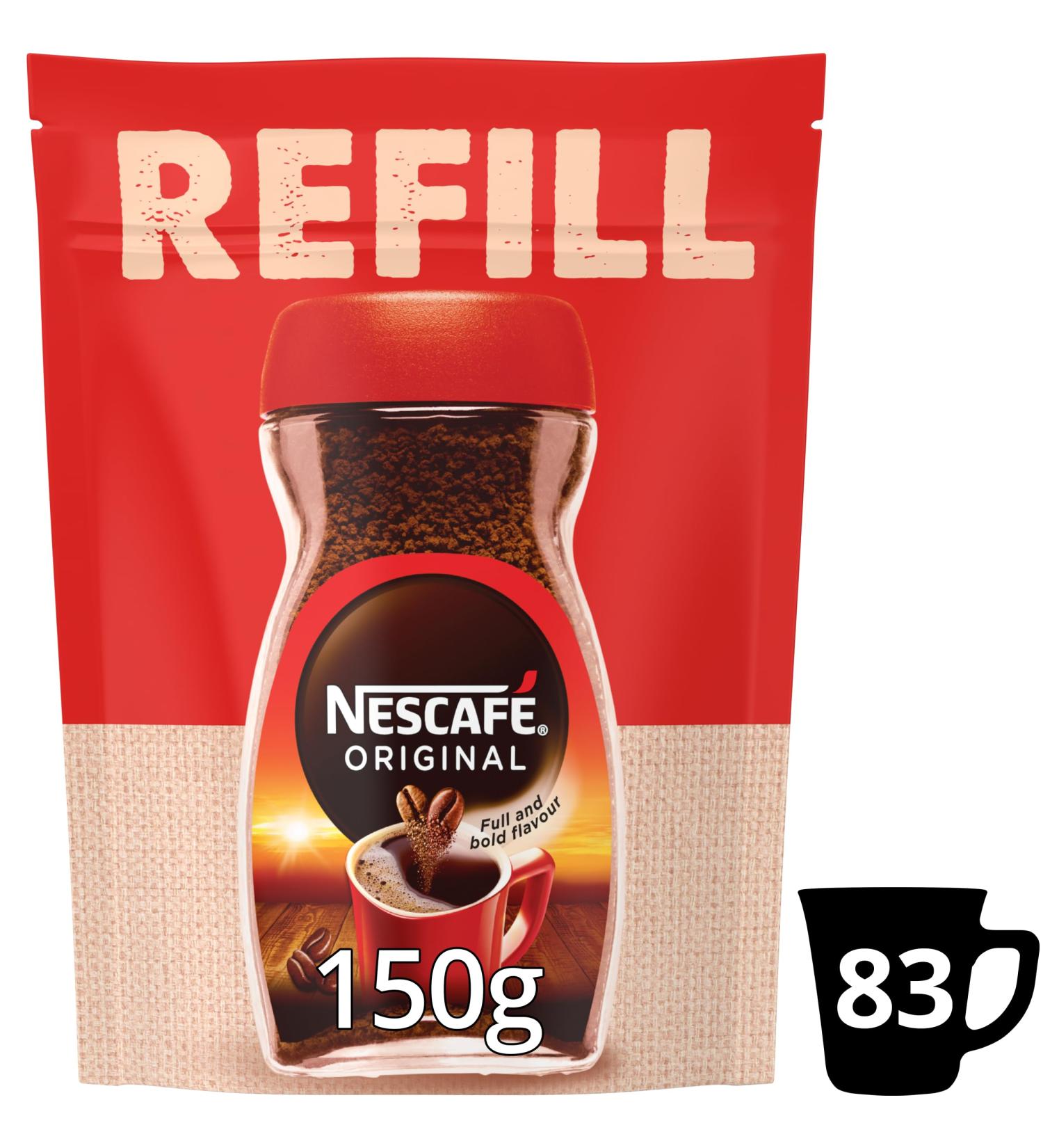 Nescafe Original Instant Coffee Refill Pouch 150g Rich Aroma Full and Bold Flavour (Pack of 5) - Buy Online on GoSupps.com