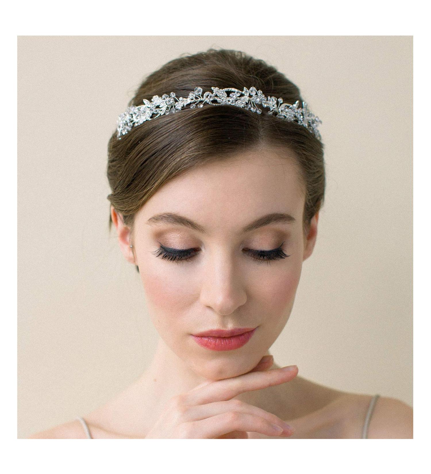 SWEETV Silver Wedding Headpiece for Bride - Handmade Bridal Headband with Rhinestone Accents - Hair Vine for Women - Buy Online on GoSupps.com