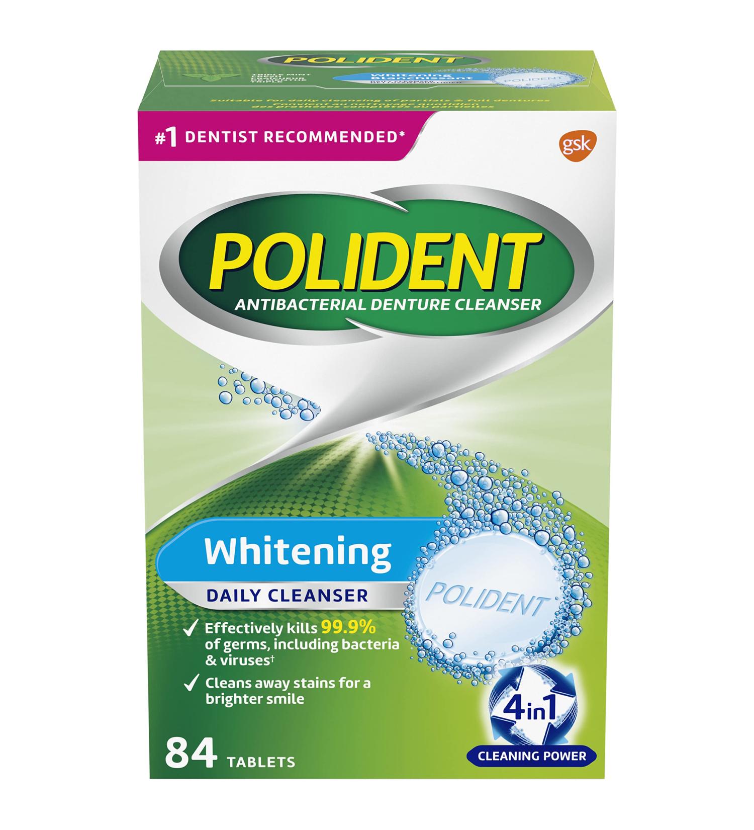 Polident Whitening Denture Cleanser Tablet (Packaging May Vary) - Buy Online on GoSupps.com