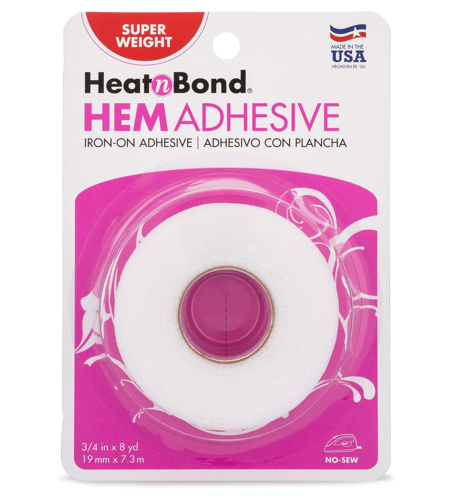 HeatnBond Hem Iron-On Adhesive Super Weight - 3/4 x 8 Yards - White | Strong Bonding for Fabric Hemming - Buy Online on GoSupps.com