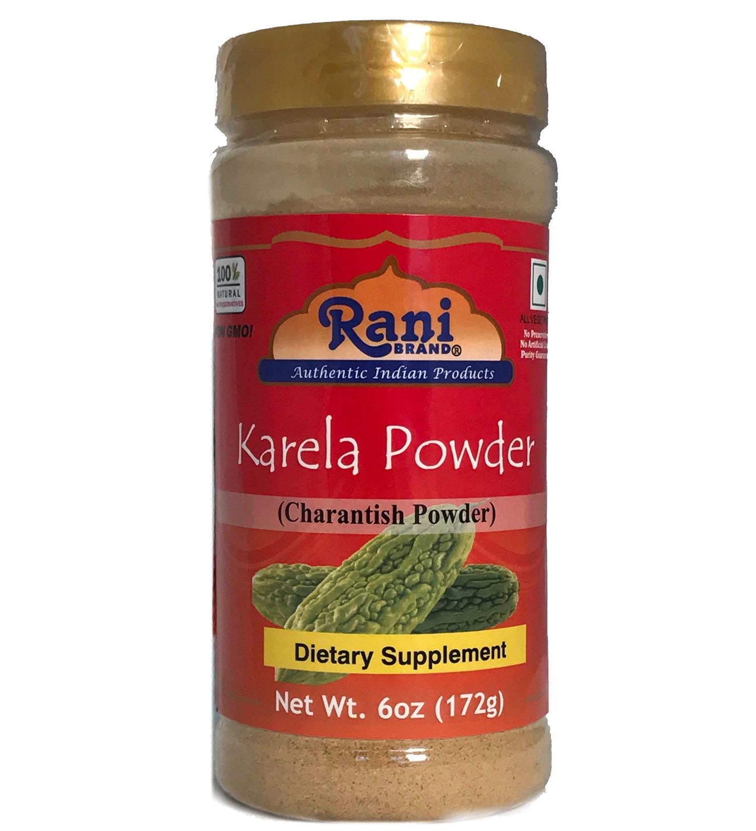 Rani Karela (Bitter Gourd/Charantish) Powder 6oz - All-Natural, Vegan, Non-GMO, Indian Origin - Buy Online on GoSupps.com