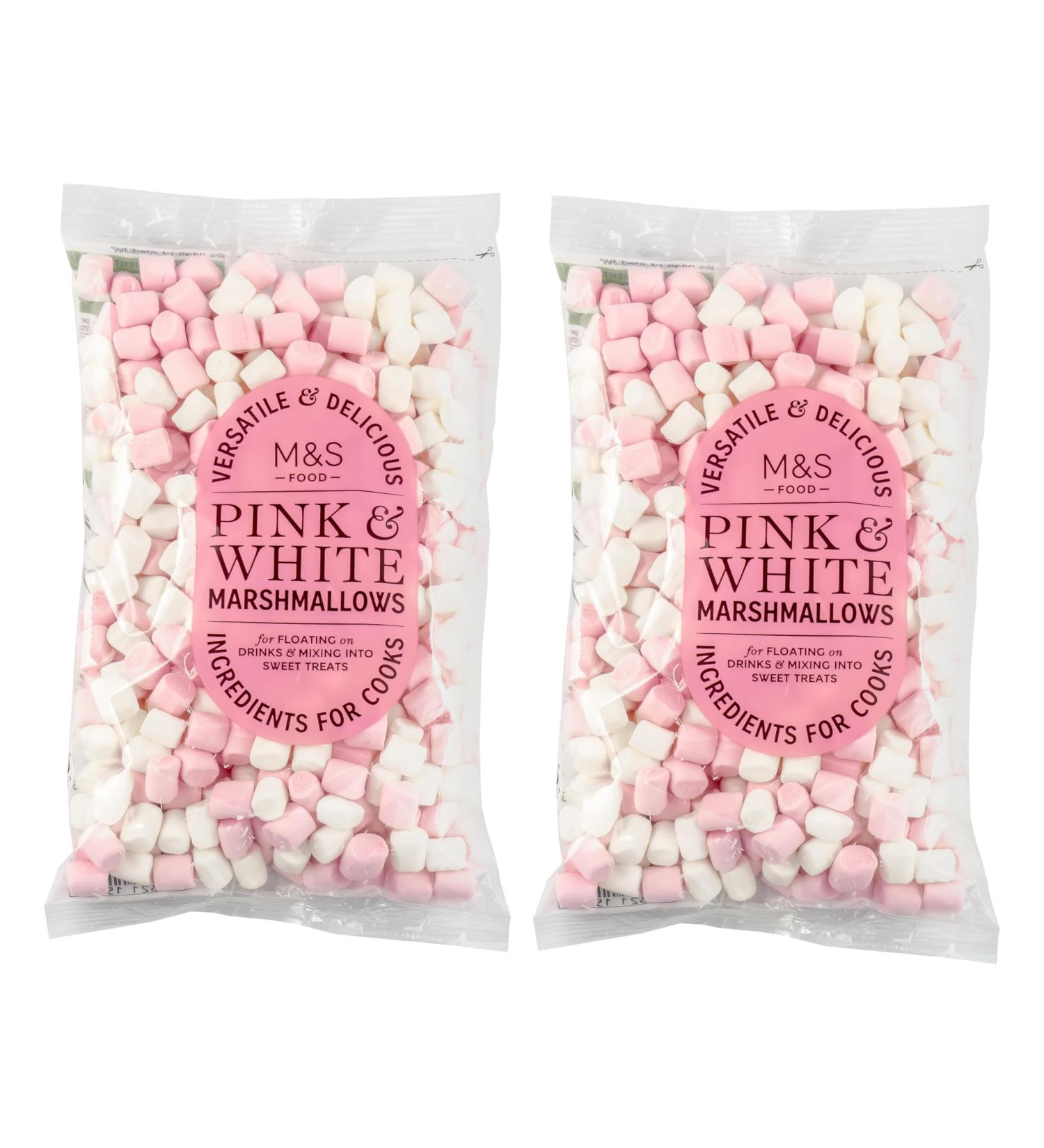 Generic M&S Ingredients for Cooks Mini Marshmallows Pink & White Vanilla Flavoured 250g (2 x 125g)