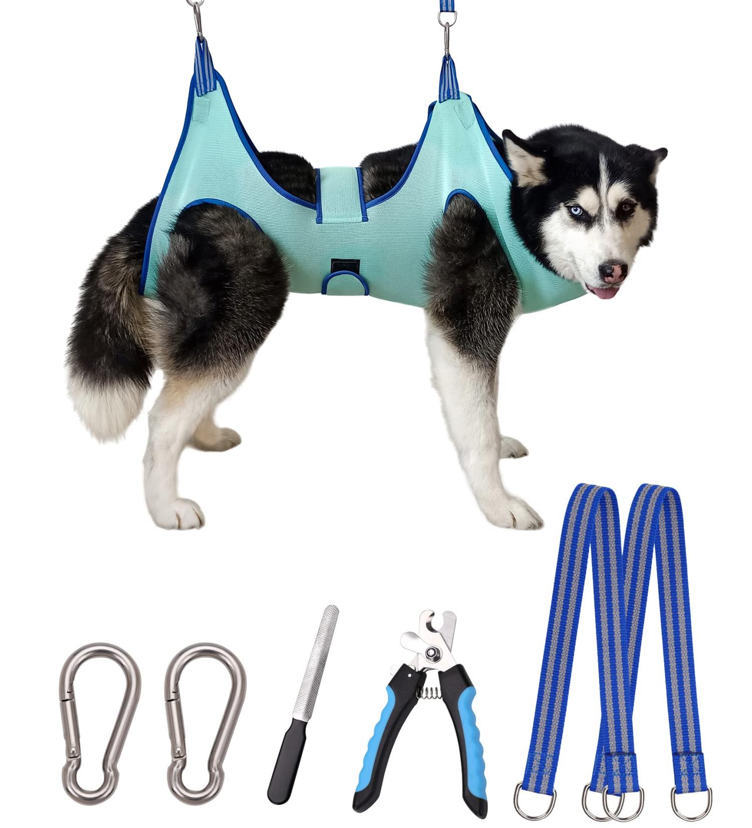 Buy Kkiimatt Pet Care Hammock Harness for Small Dogs | Dog Care Hammock with Nail Clipper & Wide Strap (XX-Large 40kg Max) - Turquoise - Buy Online on GoSupps.com