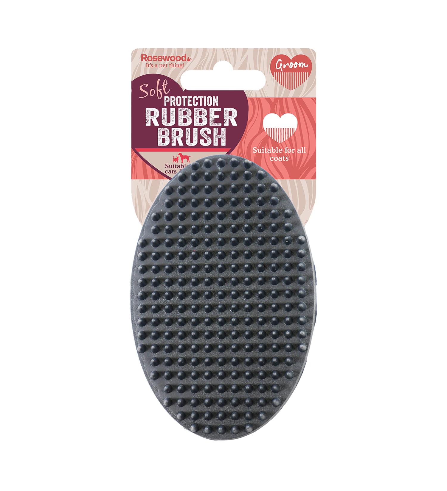 Rosewood Soft Protection Rubber Brush for Cats & Dogs - Purple - One Size - Buy Online on GoSupps.com