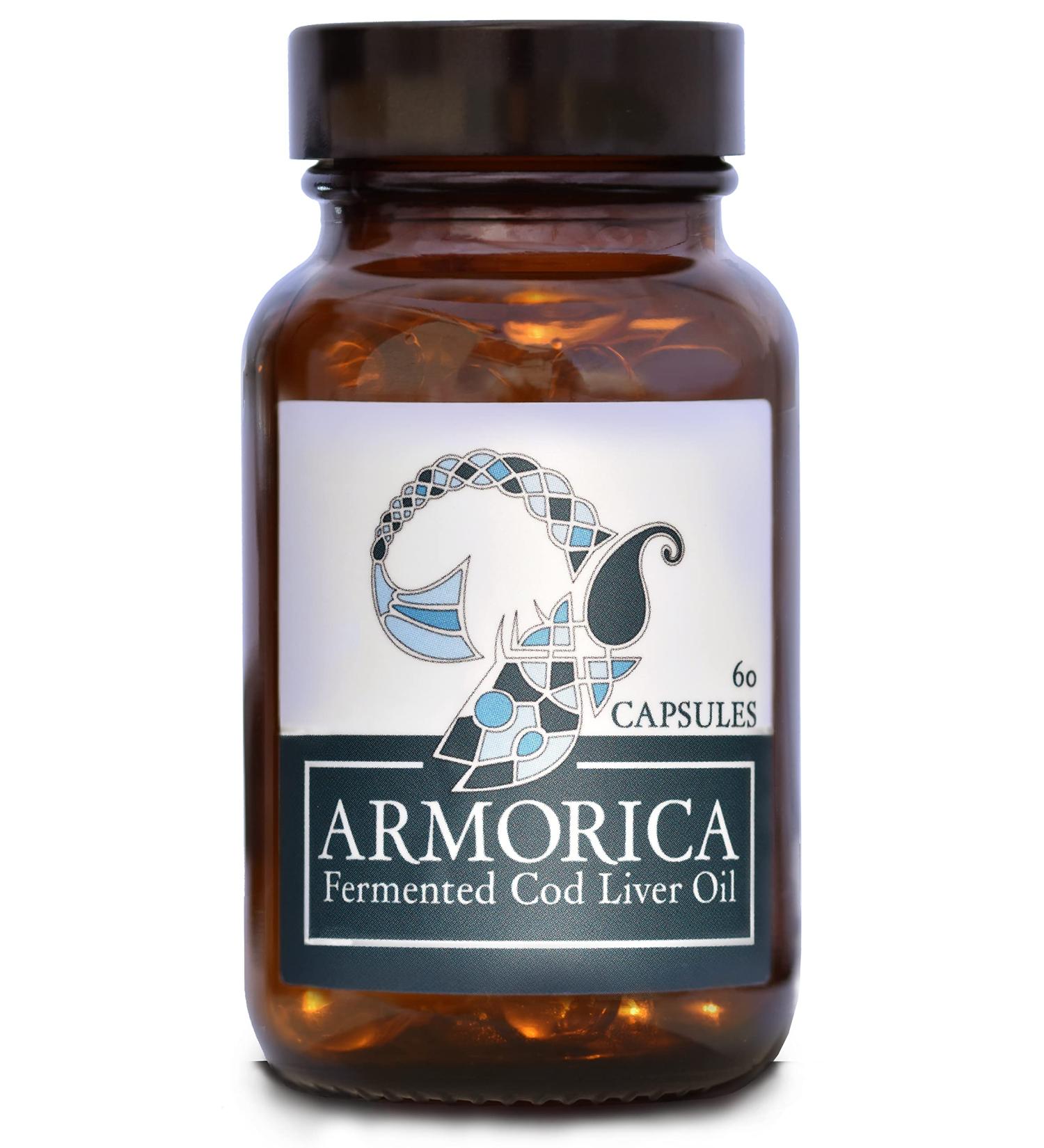 Buy ARMORICA Raw Atlantic Cod Liver Oil Capsules - Lacto Fermented & Cold Processed (60 Capsules) - International Shipping Available - Buy Online on GoSupps.com