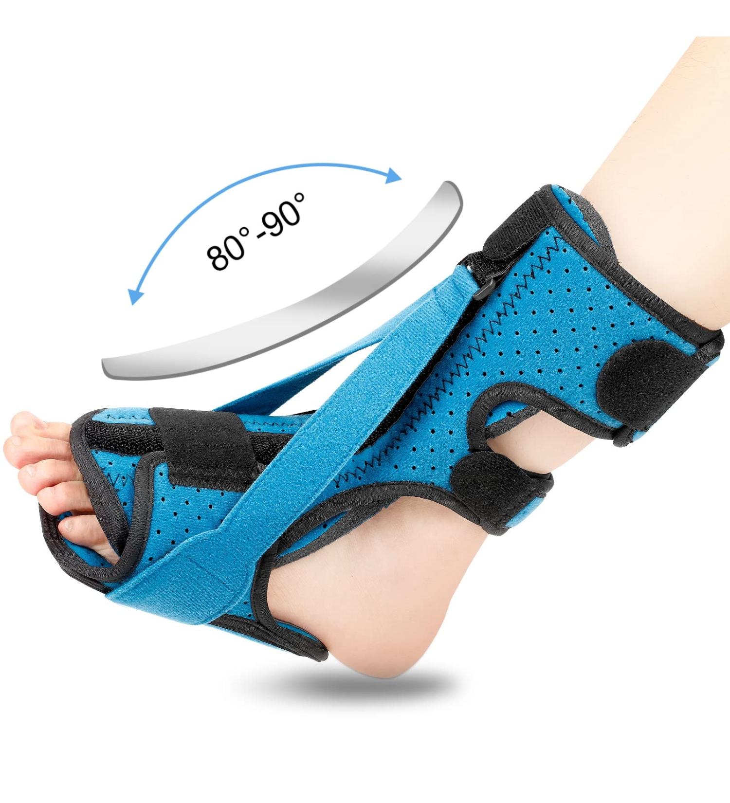 WOSHSHEN Adjustable Plantar Fasciitis Night Splint - Relief Brace for Plantar Fasciitis, Achilles Tendonitis - Black Large - Buy Online on GoSupps.com