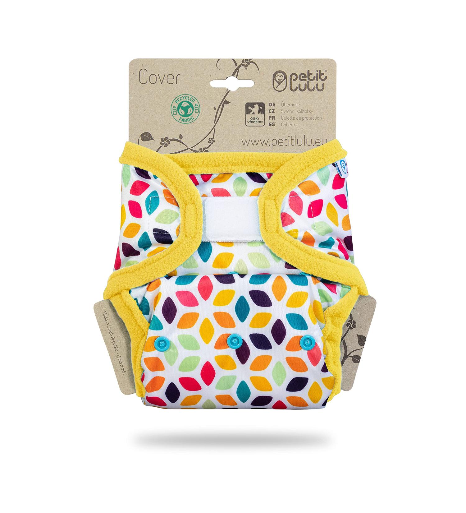 Buy Petit Lulu Size 2 Prefold Cloth Diaper (5-16 kg) - Washable & Waterproof Baby Diaper Pants | Made in EU - Floral Cubes Design - Buy Online on GoSupps.com