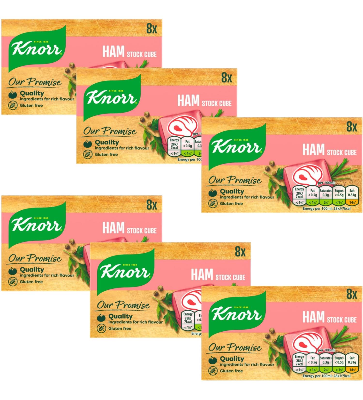 Stock Cubes Bundle with Knorr Ham Gluten Free 6 x 8 Total of 48 Indivitual Cubes Quality Ingredients for Rich Flavour Low Calories No Artificial Colours or Preservatives - Buy Online on GoSupps.com