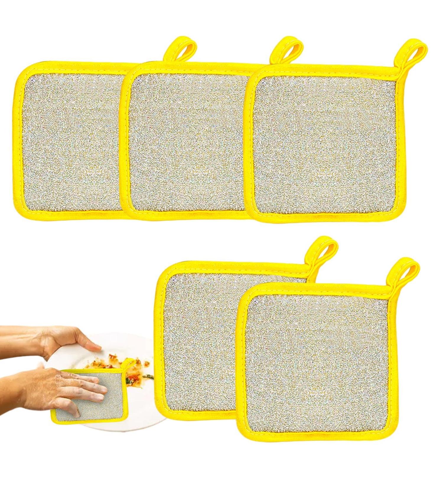 Besreey Multipurpose Dishwashing Rags | Double Layer Dishwashing Rags Sponge Wipes Dish Cloths - Dish Cloth Dish Washing Scrubbers Cleaning Towels for Tableware Furniture - Buy Online on GoSupps.com