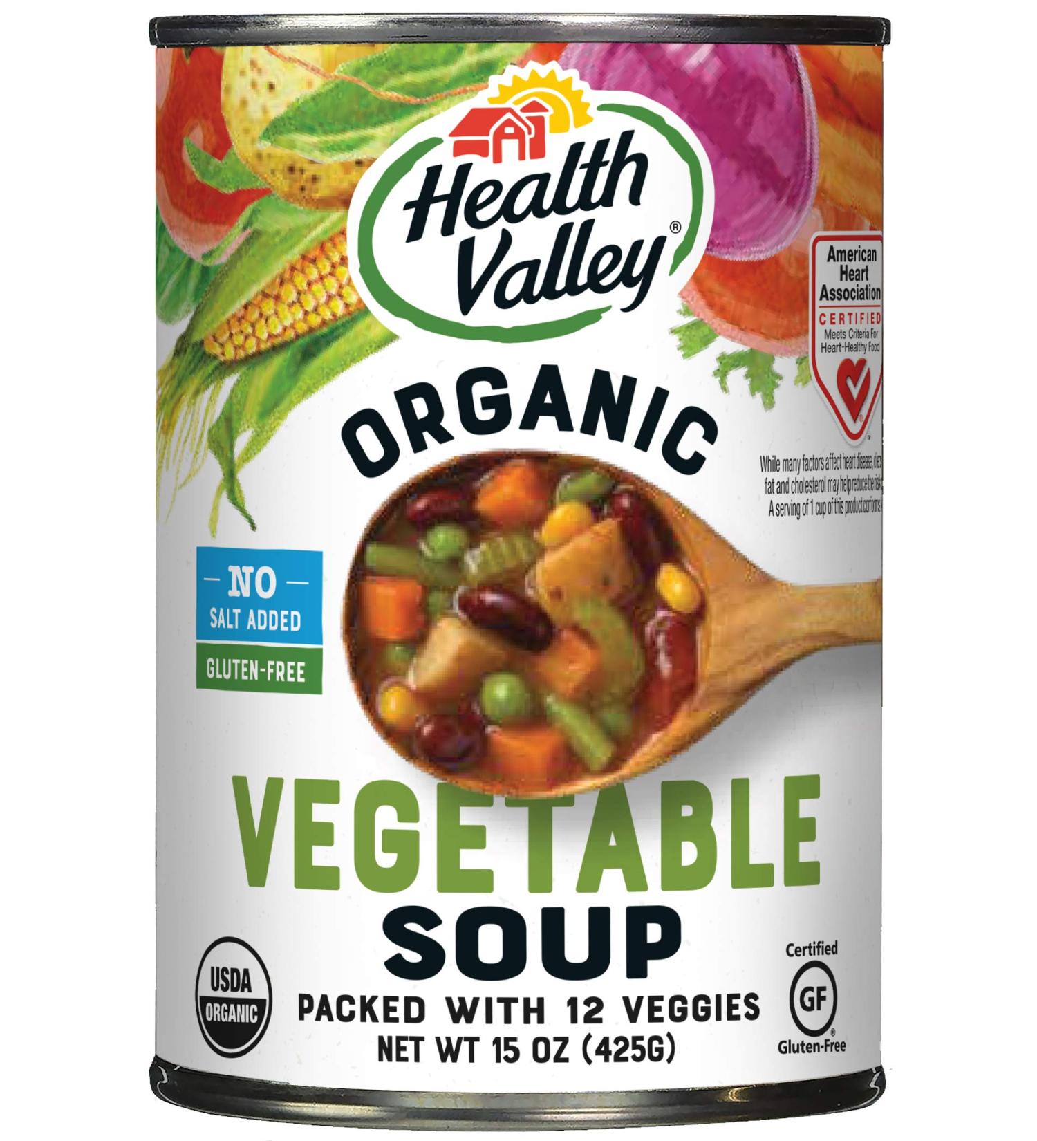 Health Valley Organic No Salt Added Vegetable Soup, 15 oz - Pack of 12 | Healthy eCommerce - Buy Online on GoSupps.com