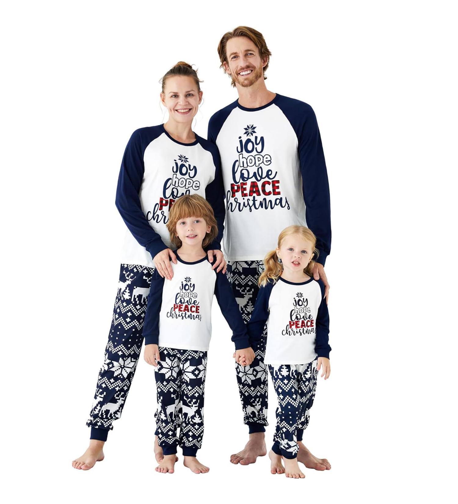 PatPat Family Matching Christmas Pajamas Set - Tree Snowflake & Letters Print | Blue | Kids 2-3 Years | Xmas Outfits - Buy Online on GoSupps.com