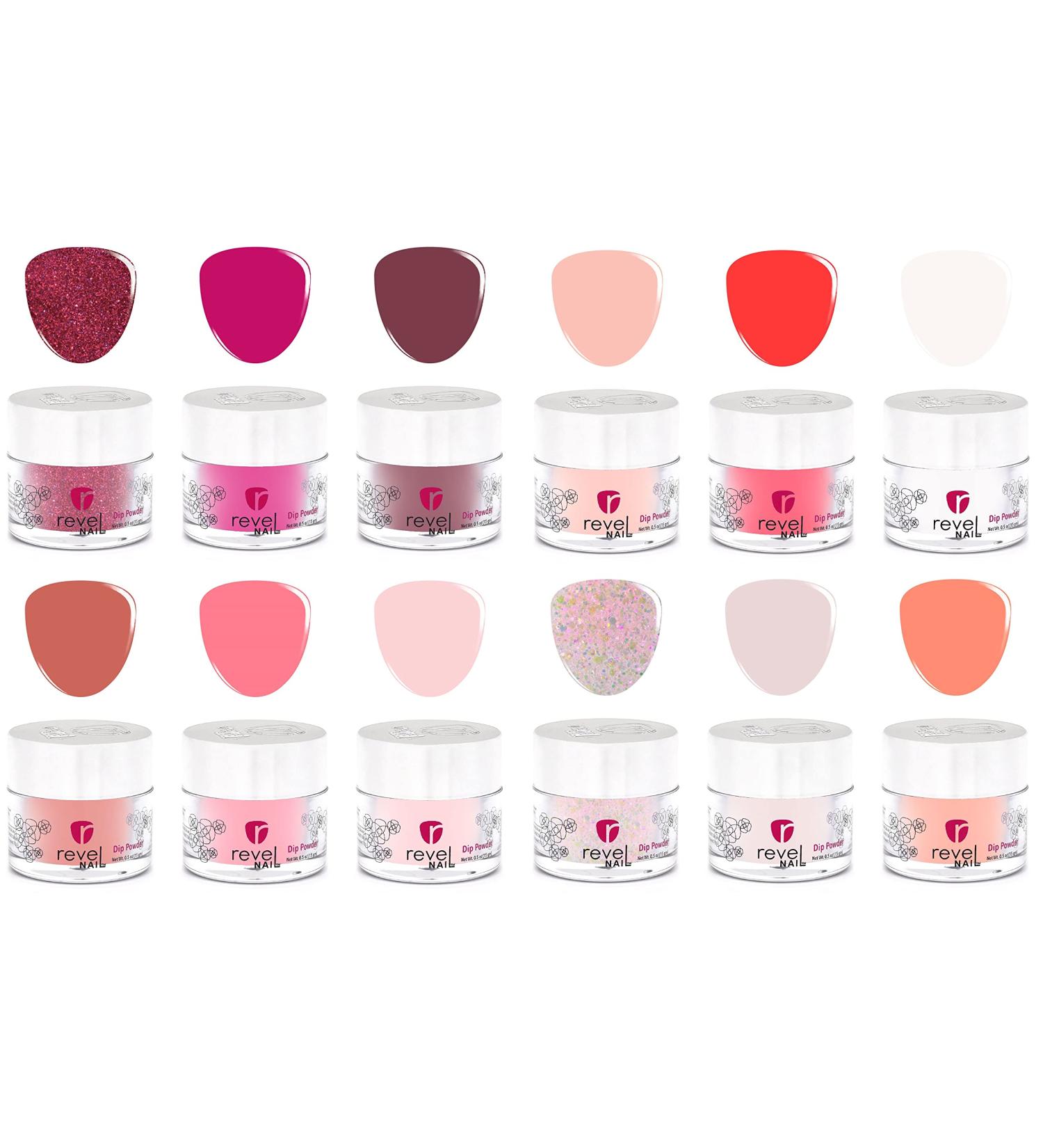 Revel Nail Dip Powder - Pink Chip Resistant Dip Powder with Vitamin E and Calcium (12-Pack) - Buy Online on GoSupps.com