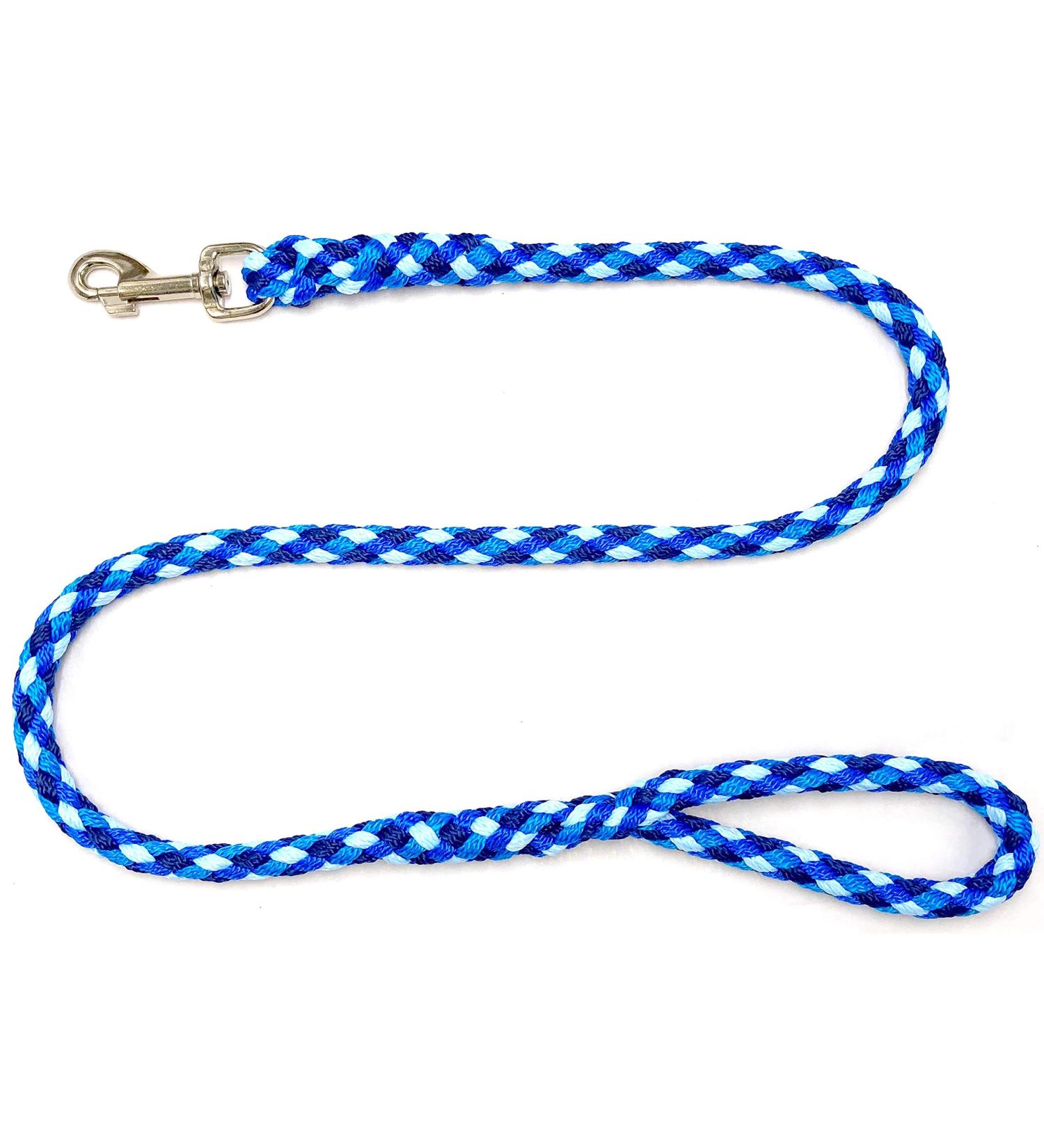 Dogeline large dogs jumbo with hand loop up to 80 kg / guide leash / practice line / training line very stable 17 colors (4m ocean (4 blue tones)) 4m Ocean (4 blue tones)