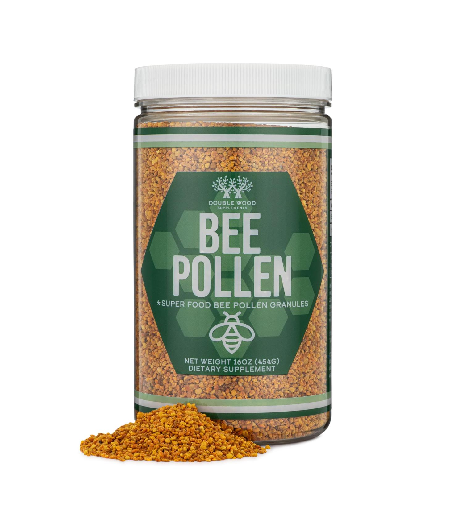 Bee Pollen Supplement - 1lb (16 OZ) of Raw Bee Pollen Granules (151 Servings of 3 Grams Each with Scoop) Superfood High in Vitamins Minerals and Protein by Double Wood - Buy Online on GoSupps.com
