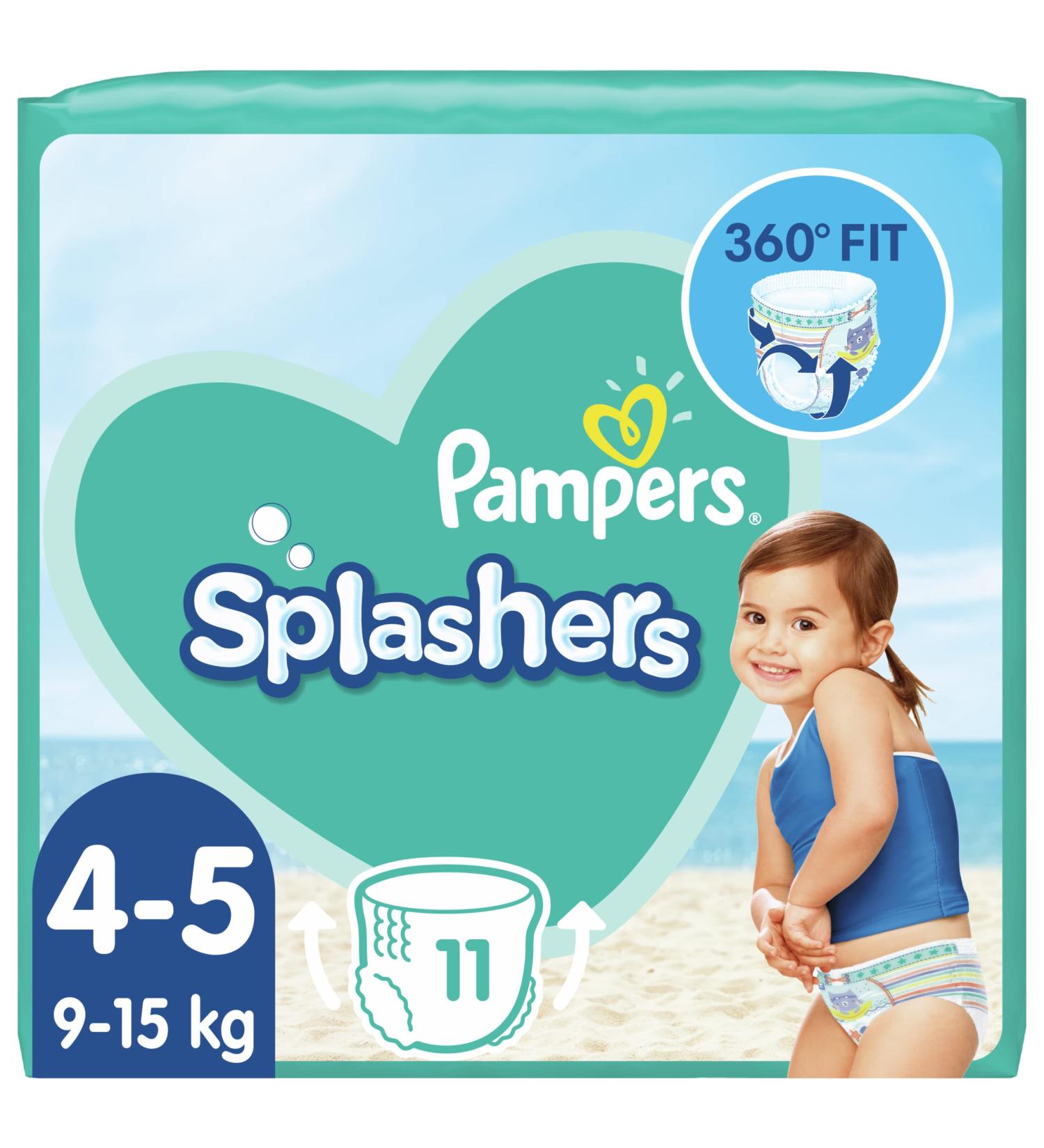 Pampers Splashers Size 4-5 11 Disposable Swim Nappies 9-15 Kg for Secure Protection in The Water - Buy Online on GoSupps.com