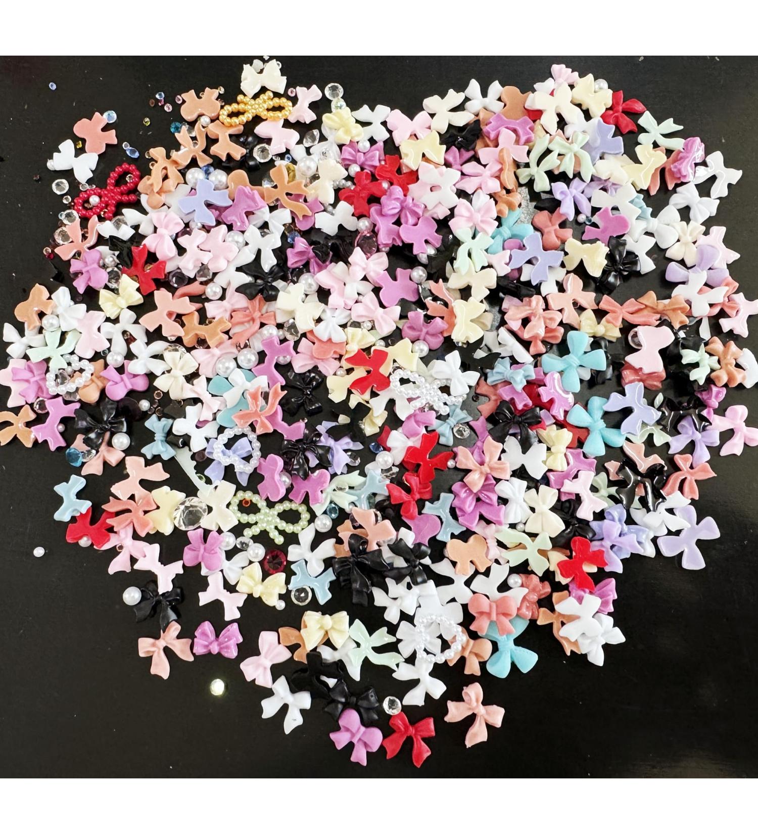 Nail Art Decoration - 400 Pieces 3D Charms & Nail Jewelry for Girls & Women | Heart Bear Butterfly & Bow Designs - DIY Nail Decor (Mix-C) - Buy Online on GoSupps.com