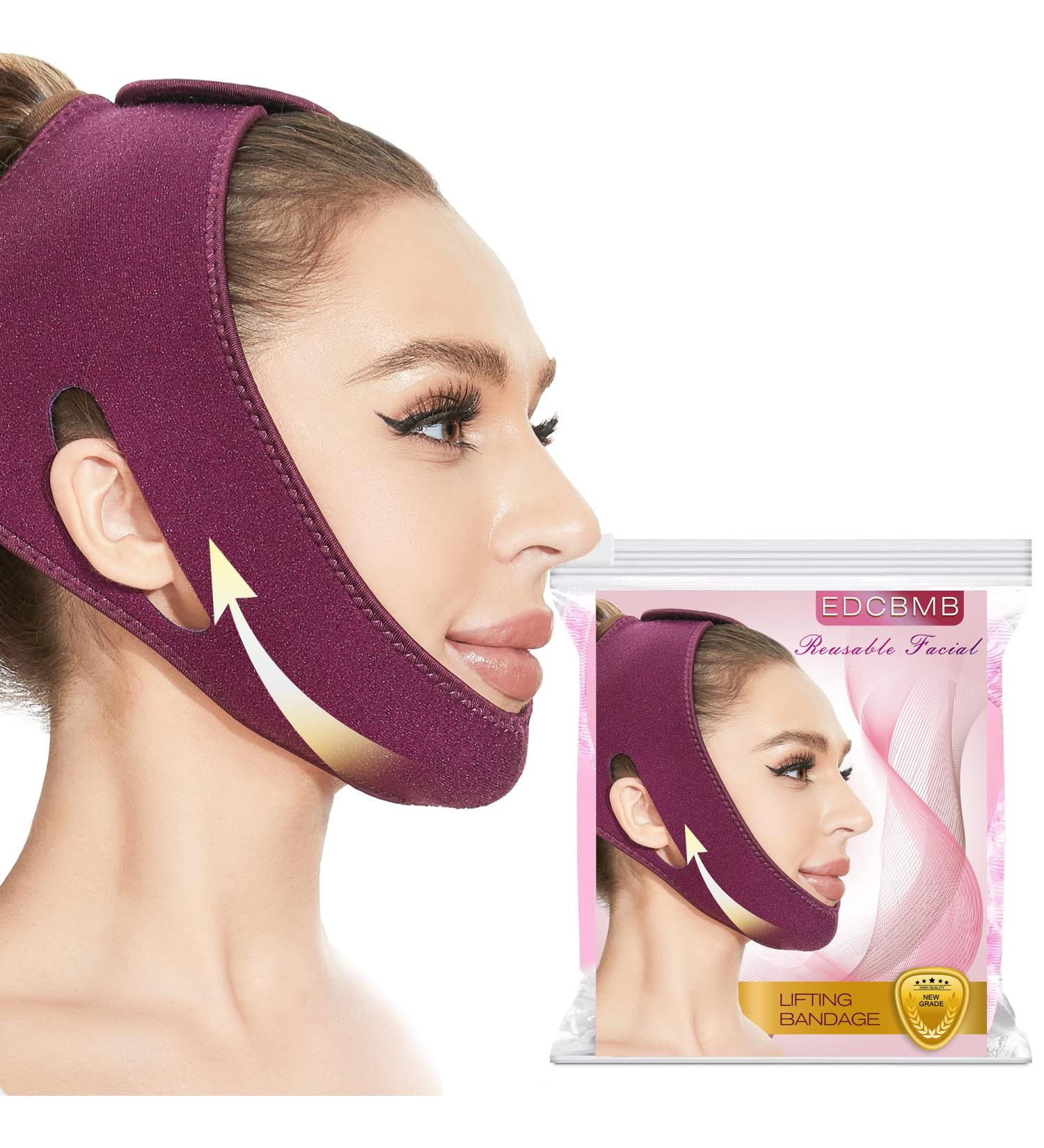 Double Chin Reducer V Line Lifting Mask for Men and Women - Reusable Face Slimming Strap and V Shaped Belt Tape - Buy Online on GoSupps.com