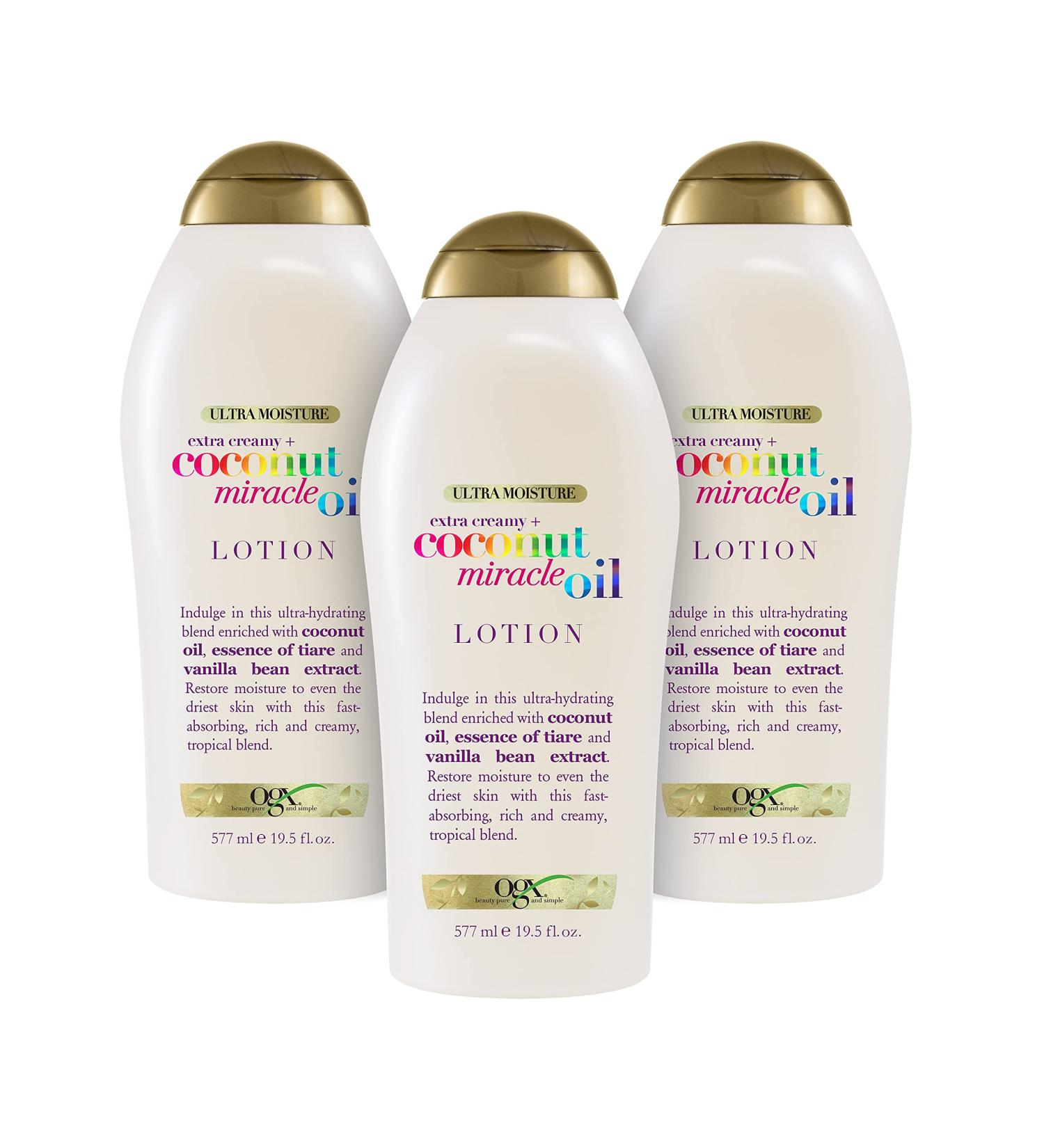 OGX Coconut Miracle Oil Lotion 19.5 oz (Pack of 3) - Extra Creamy Ultra Moisture - Buy Online on GoSupps.com