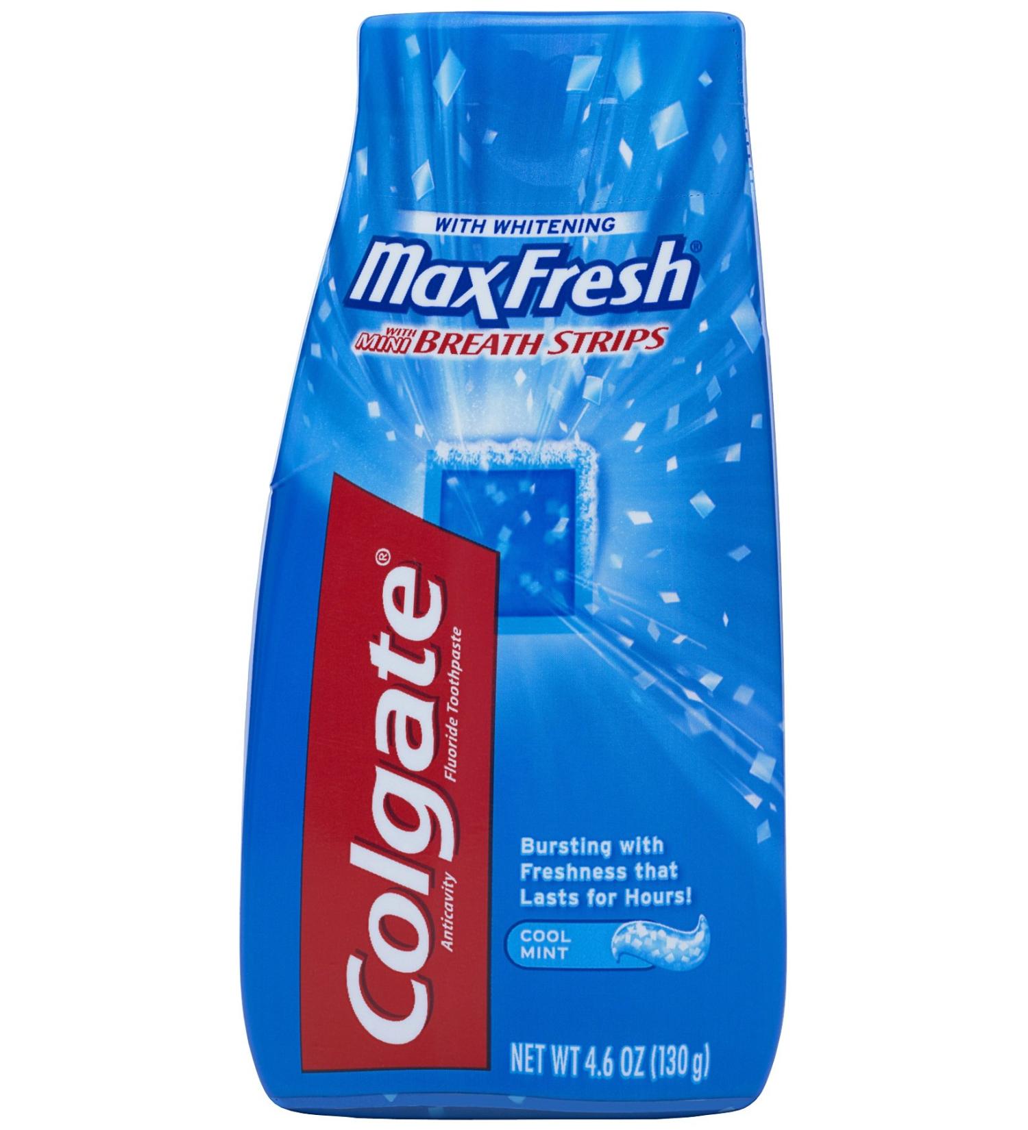 Colgate Max Fresh Liquid Toothpaste with Breath Strips Cool Mint 4.6-Ounce (6 Pack)