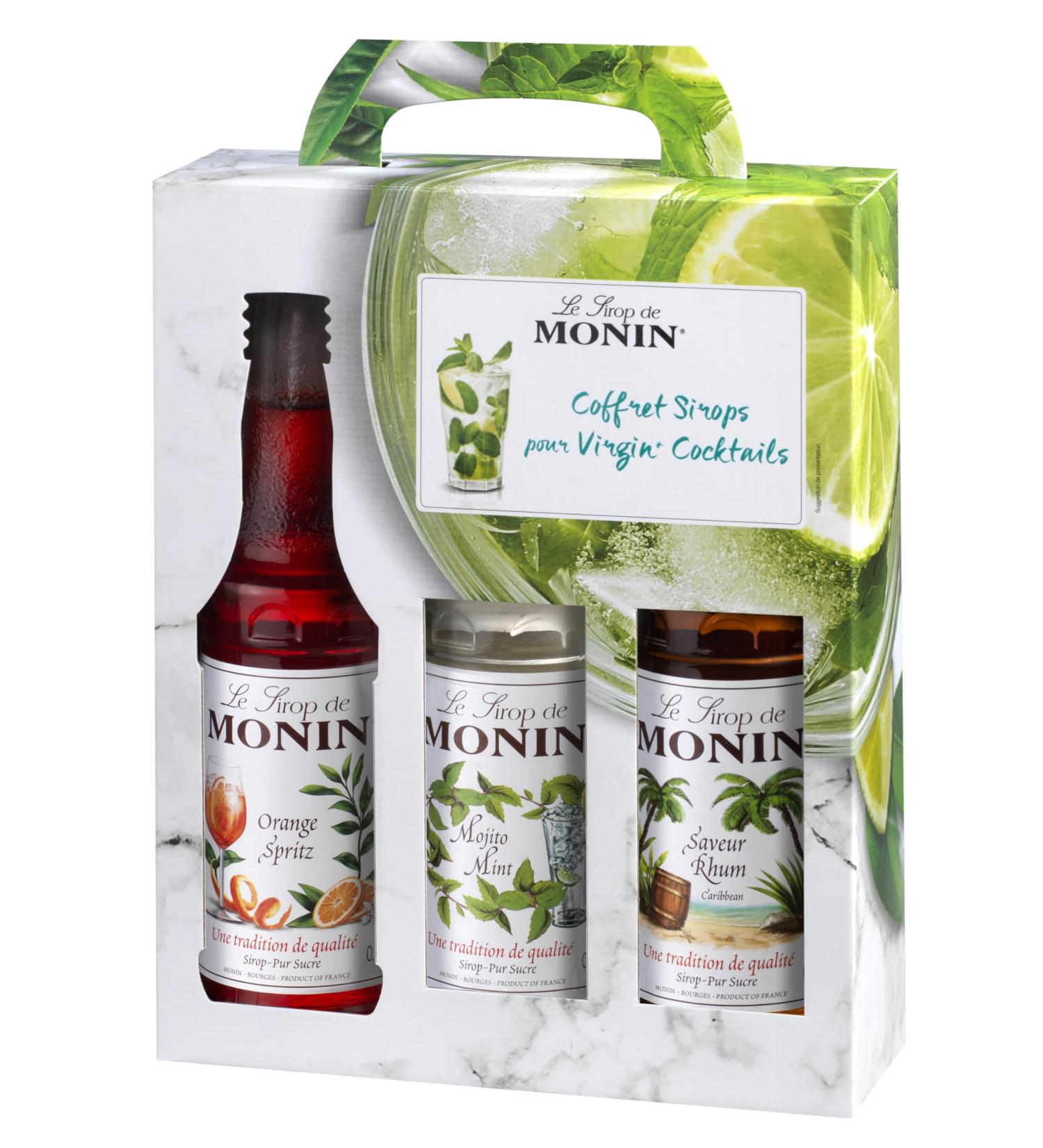 MONIN - Set for non-alcoholic cocktails - Rum Orange Spritz and Mojito Mint flavor - Natural flavors - 3x25cl - Buy Online on GoSupps.com