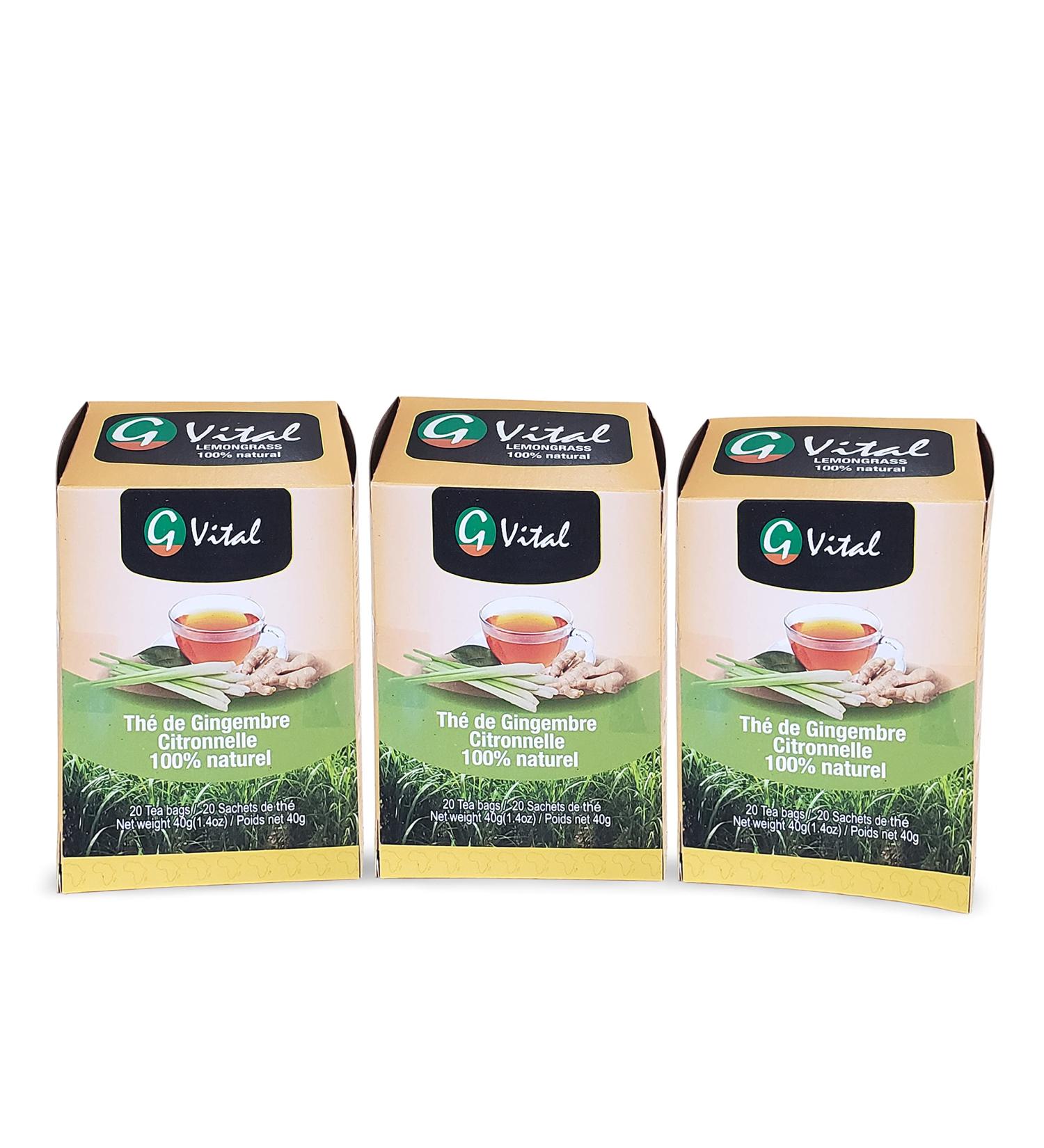 Lemongrass-Ginger Tea - Organic Herbal Blend for Digestive Wellness and Zesty Refreshment non-GMO caffeine free great hot and iced go vital - Buy Online on GoSupps.com