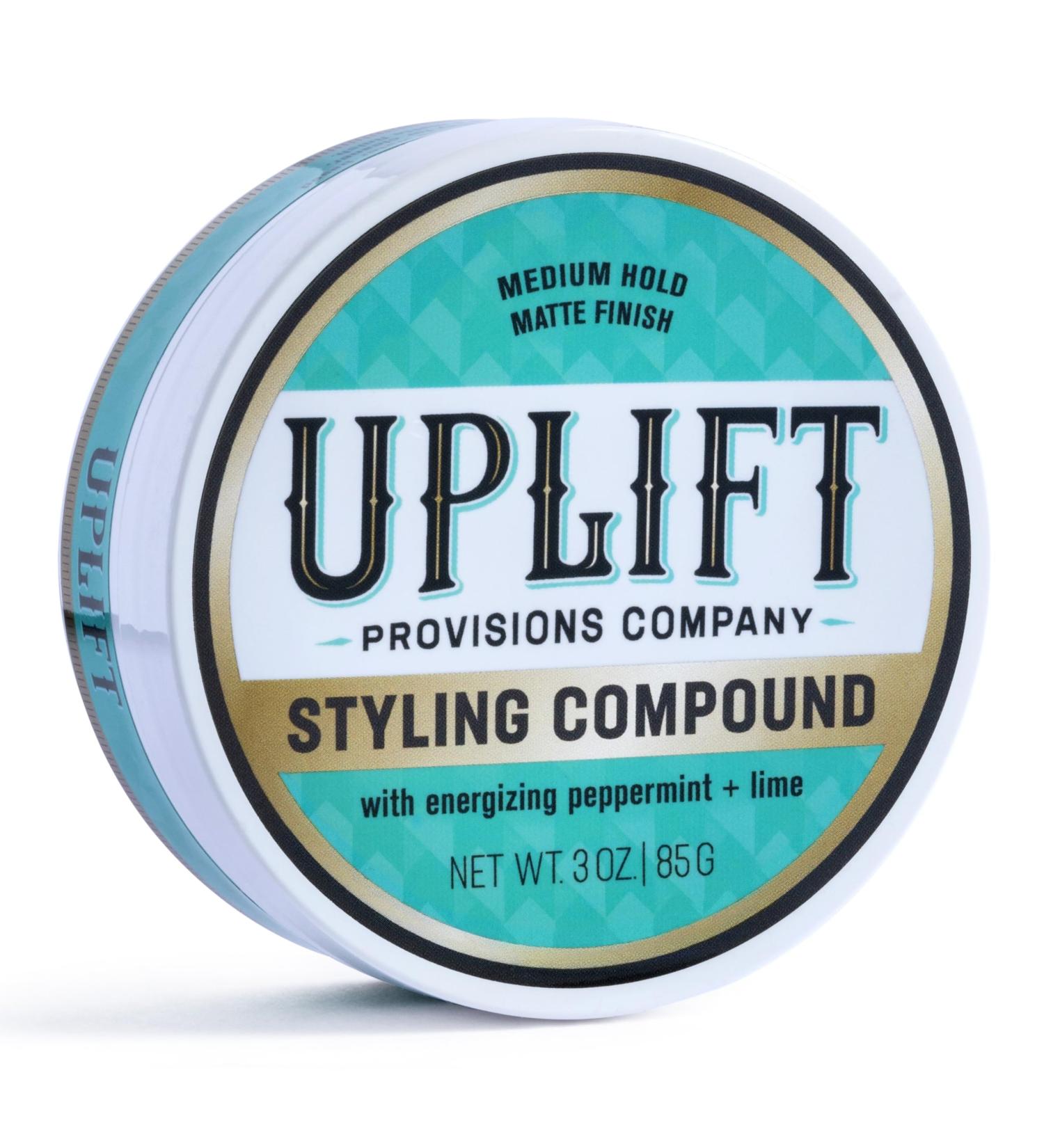 Uplift Provisions Styling Compound - Clay Pomade for Natural Matte Finish & Medium Hold - Versatile 3 oz Hair Clay for Men & Women - Buy Online on GoSupps.com