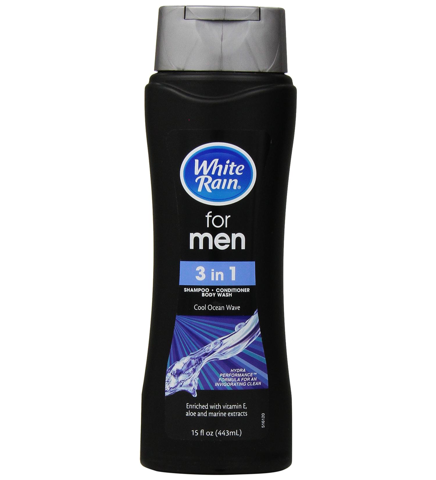 White Rain Men's 3-in-1 Shampoo Conditioner & Body Wash - Ocean Wave 15 oz | International Shipping - Buy Online on GoSupps.com