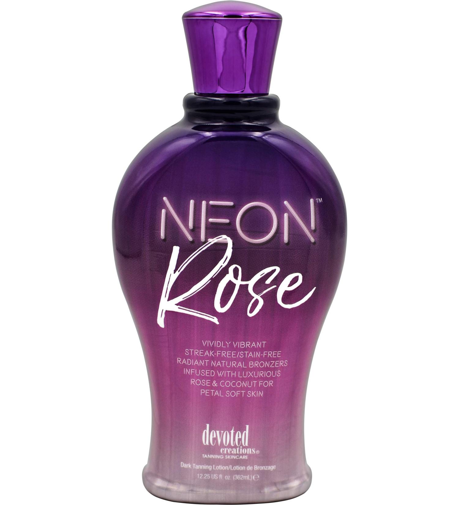 Devoted Creations Neon Rose Tanning Lotion with Natural Bronzers 12.25 oz