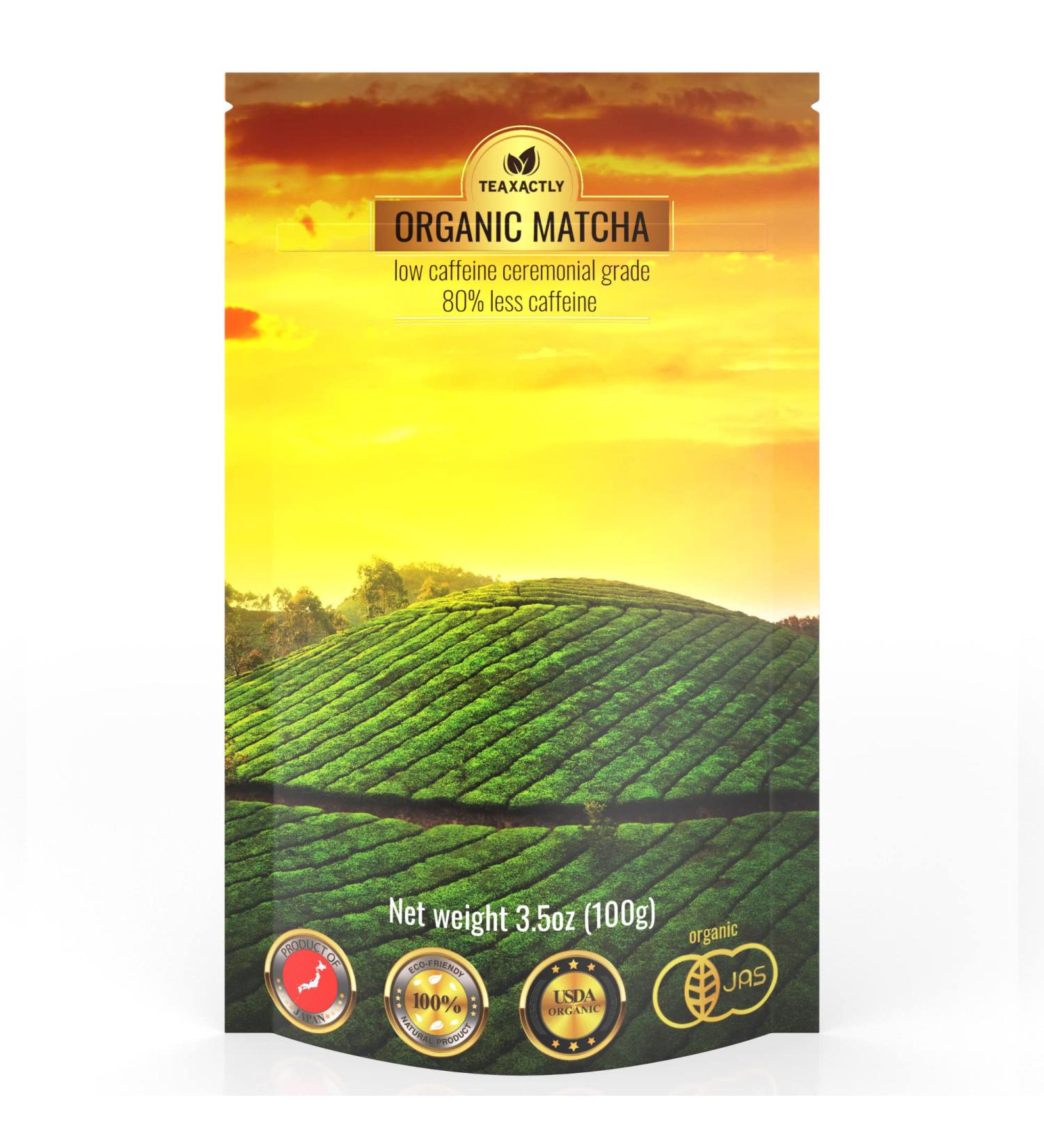 Organic 80% Decaf Matcha Green Tea Powder - USDA Certified, Ideal for Latte, Smoothie, Baking - Authentic Japanese Origin - 3.5oz 100g - Buy Online on GoSupps.com