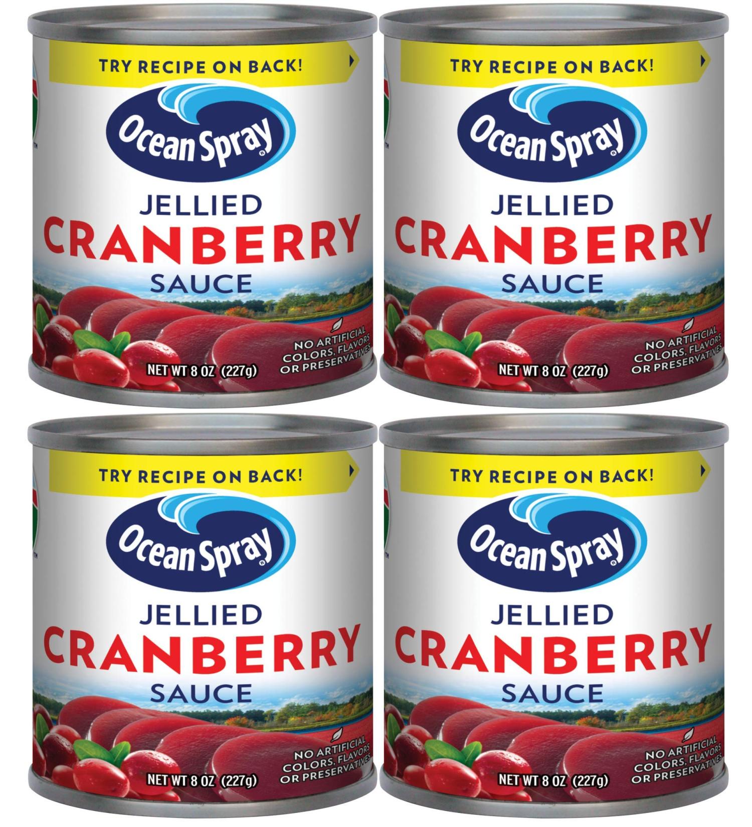 Ocean Spray Jellied Cranberry Sauce 8 oz Mini Cans - Pack of 4 | Delicious Cranberry Spread | Shop Now! - Buy Online on GoSupps.com