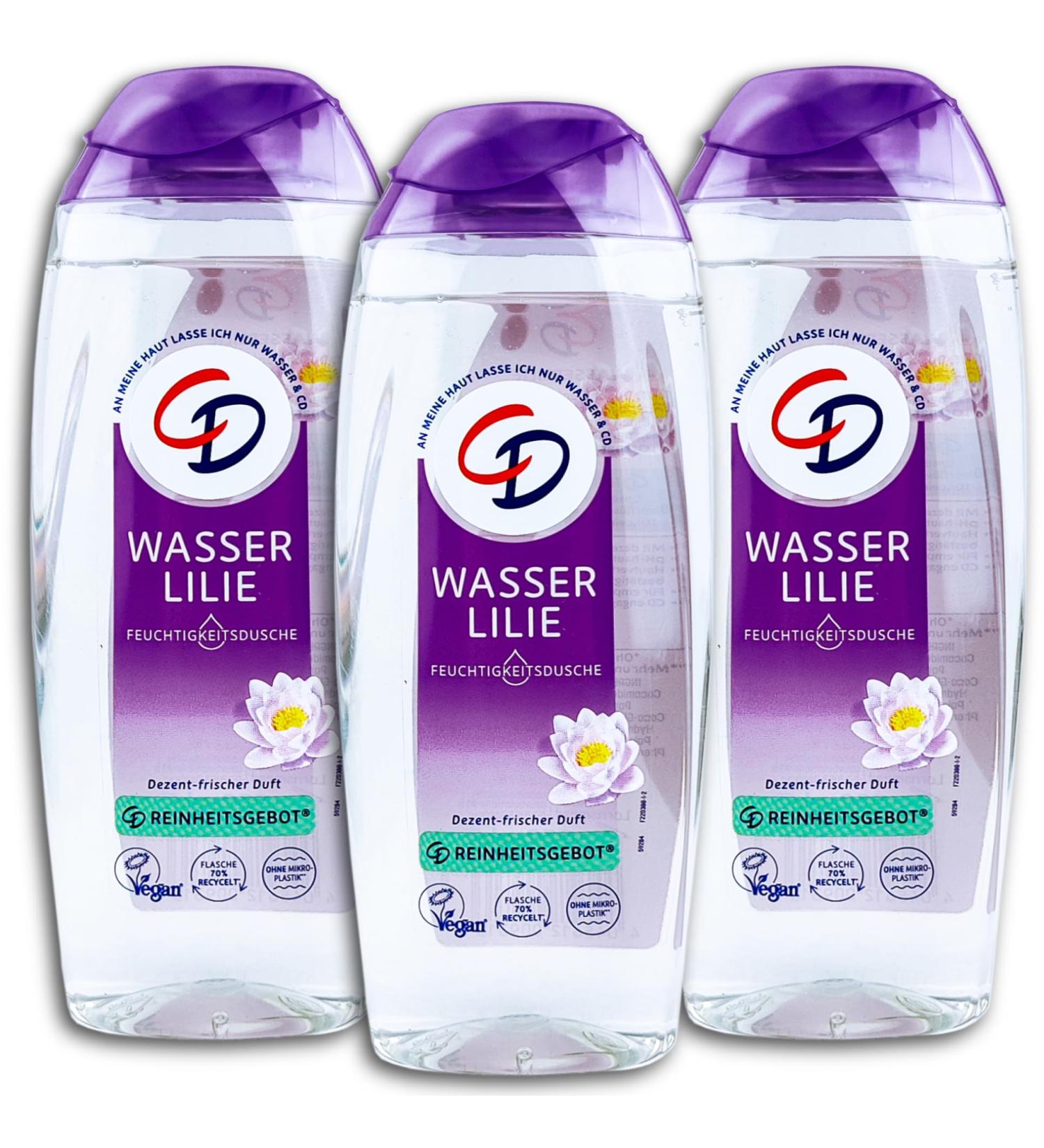 CD Set of 3 moisturizing water lily shower gels 3 x 250 ml